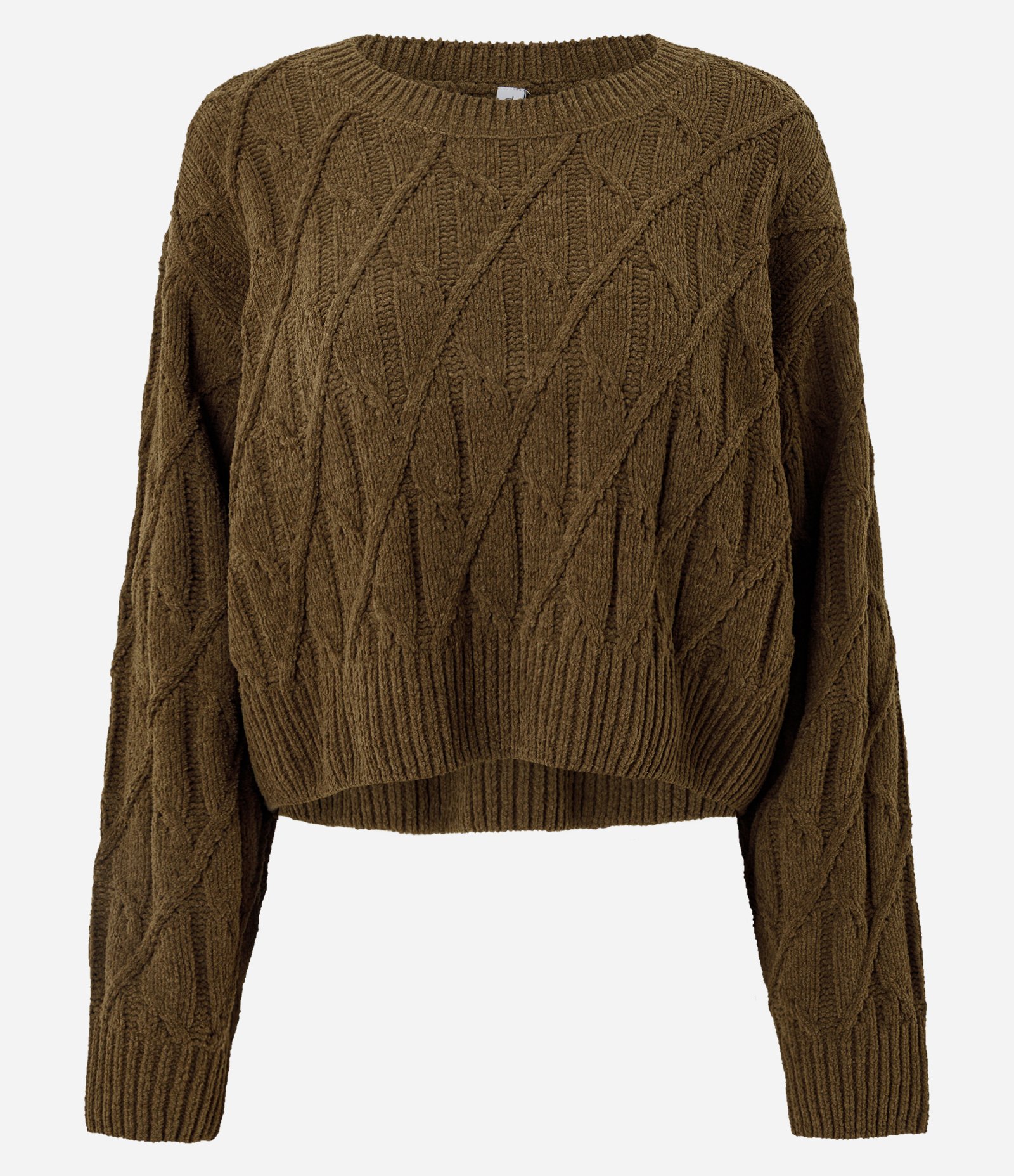 Blusão Canelada em Tricô com Manga Longa Verde Oliva 5