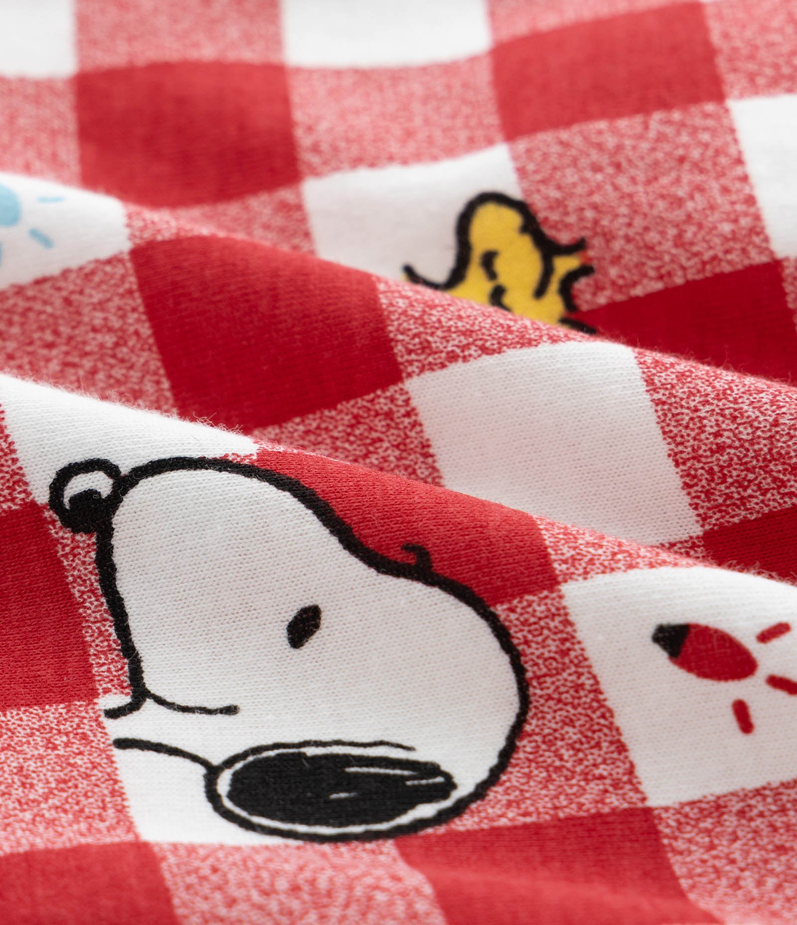 Pijama Curto Infantil com Estampa Xadrez de Natal Snoopy - Tam 2 a 14 Anos Vermelho 6