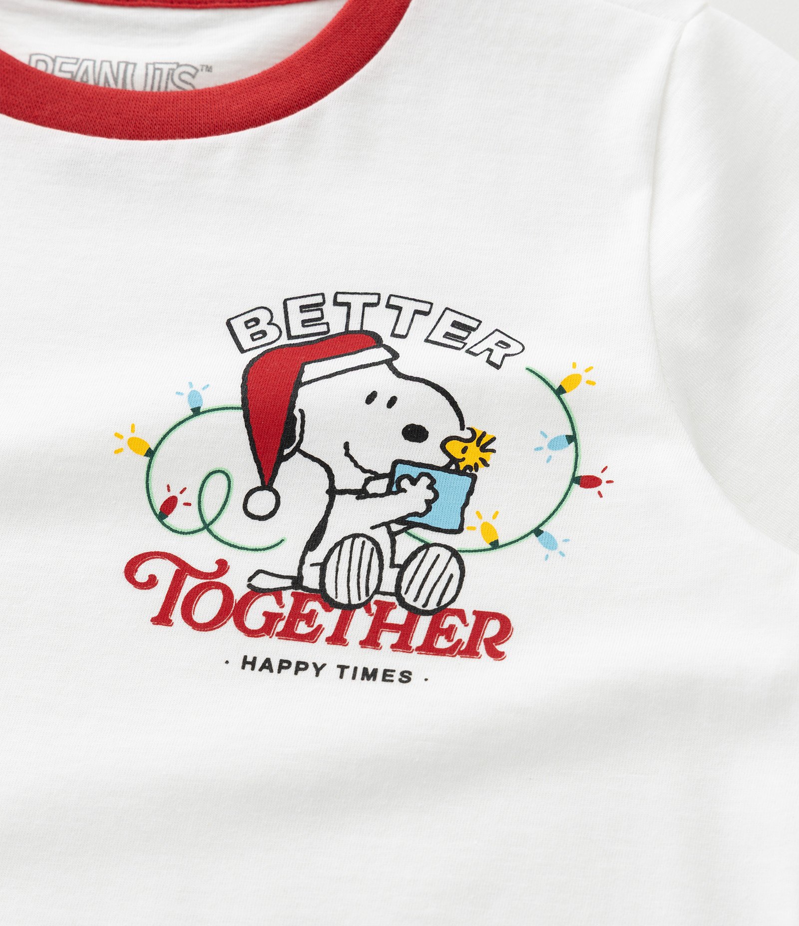 Pijama Curto Infantil com Estampa Xadrez de Natal Snoopy - Tam 2 a 14 Anos Vermelho 10