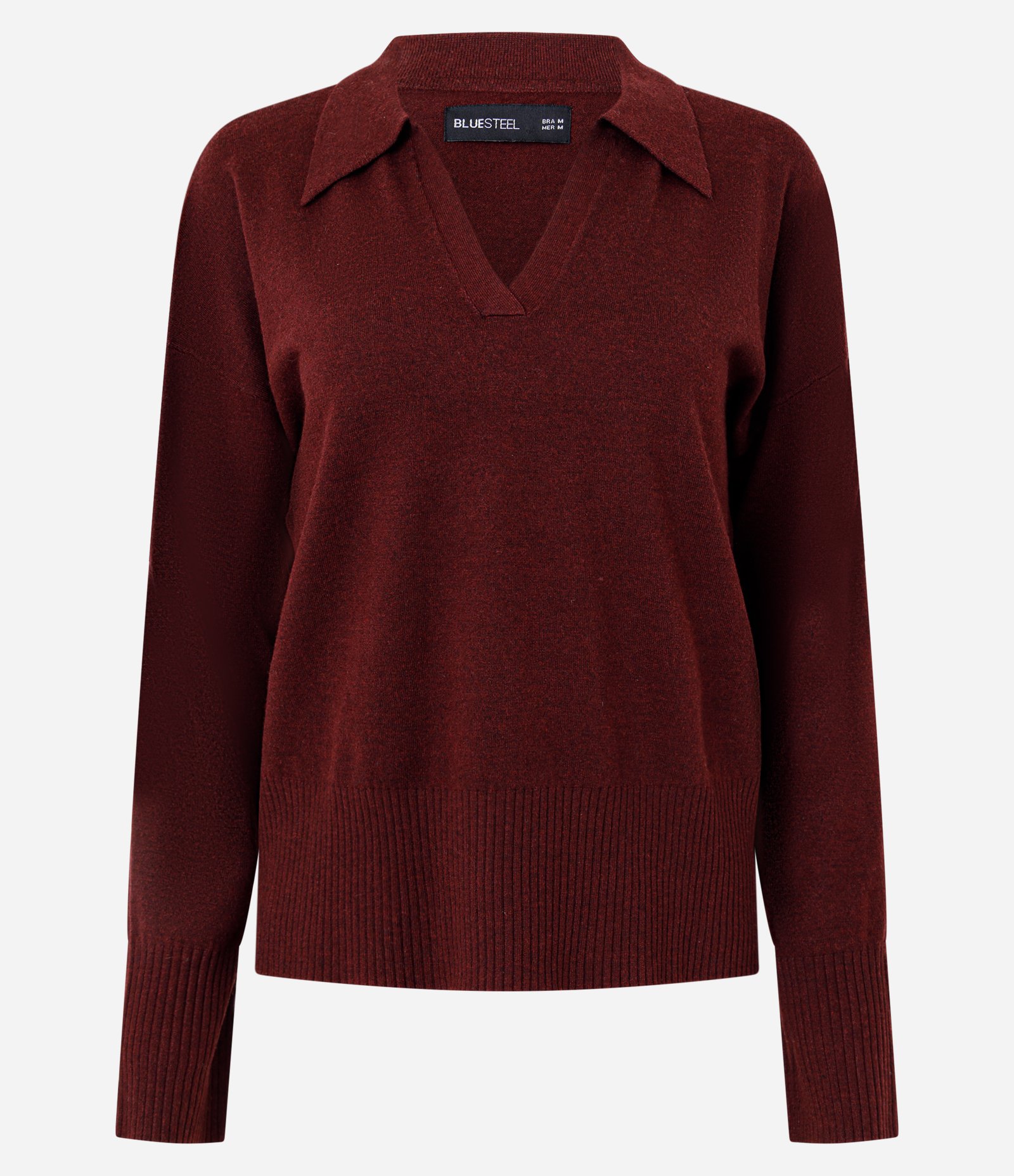 Suéter Polo Básico em Tricô Vermelho 1