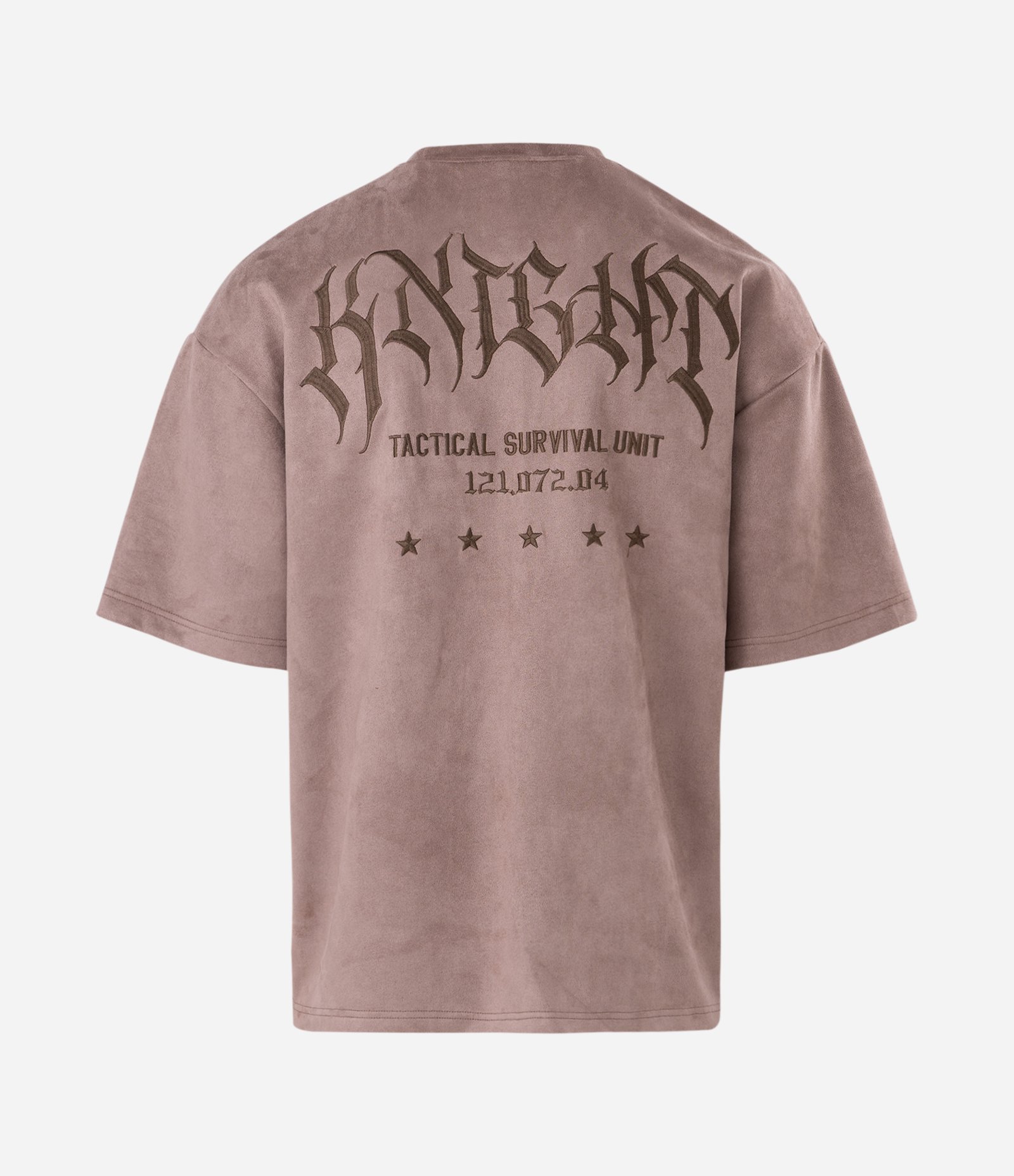 Camiseta Manga Curta em Suede com Lettering Knight Marrom 5