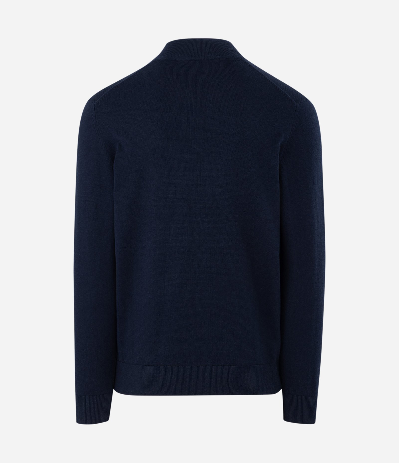 Suéter em Tricô com Zíper na Gola Azul 2