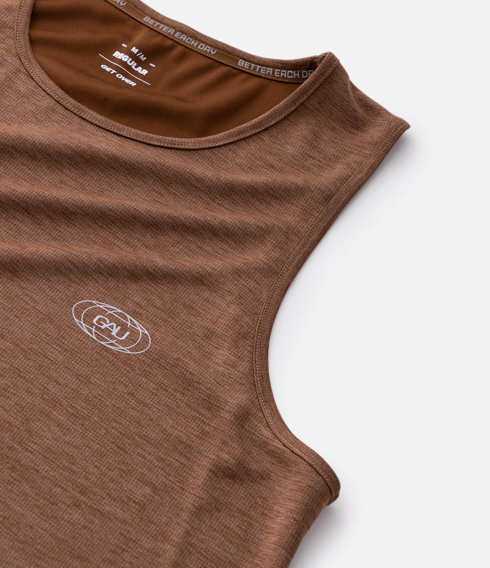 Regata Dry Esportiva com Lettering Marrom 5