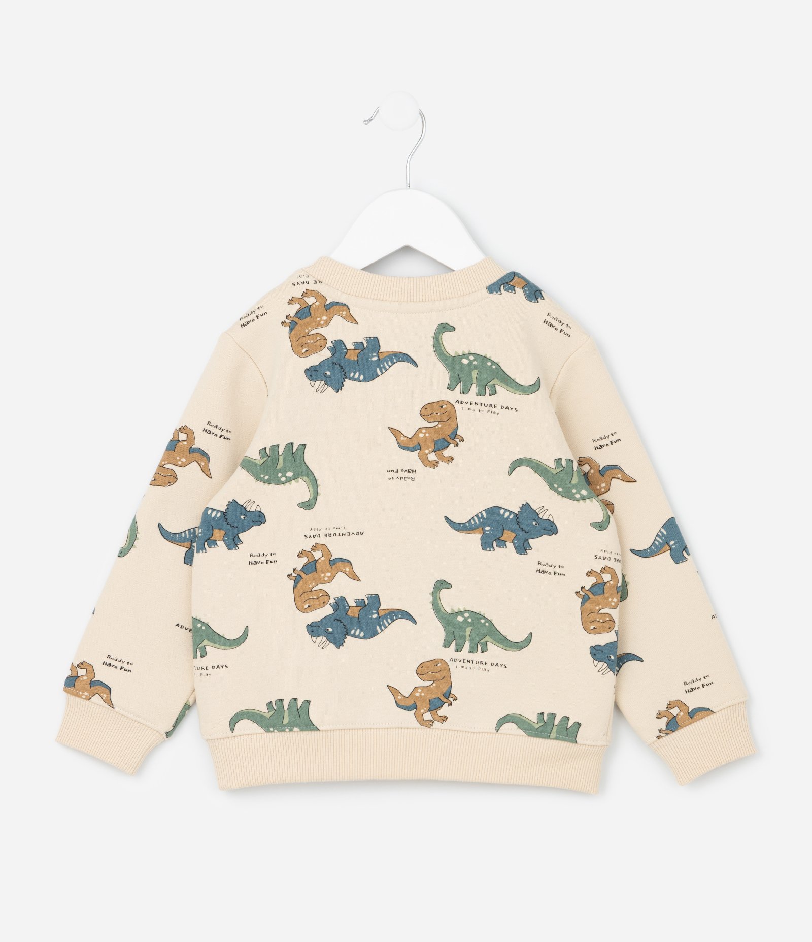Conjunto Infantil Casaco e Calça com Estampa Dinossauros – Tam 1 a 5/6 Anos Bege/Marrom 3