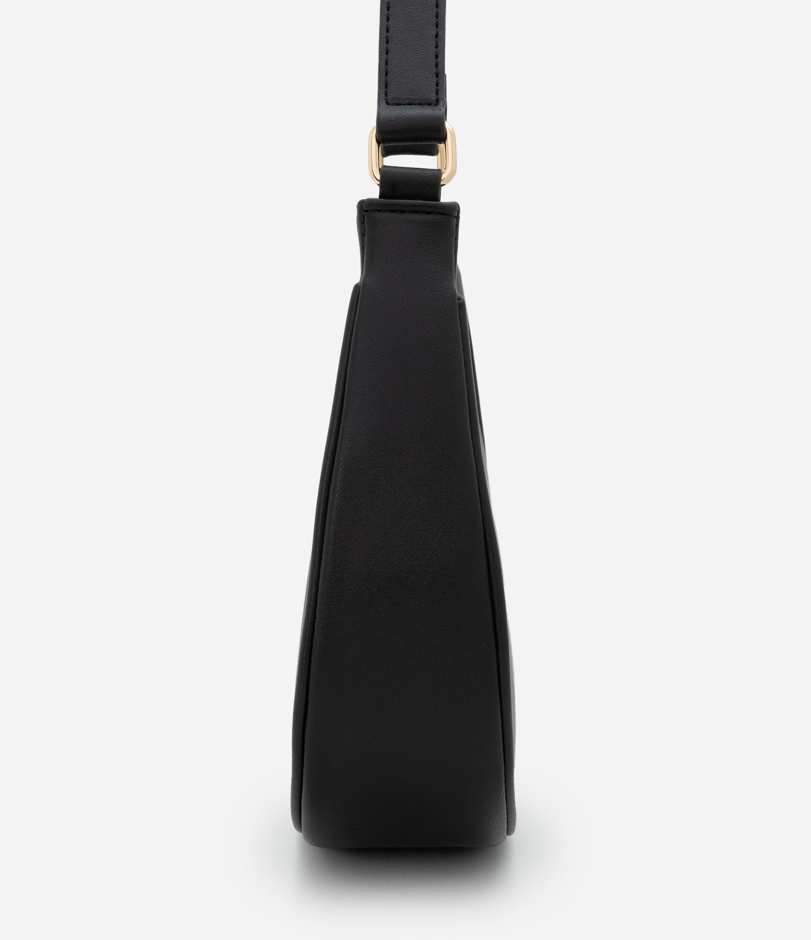 Bolsa Baguete em PU com Metais Light Gold e Alça Ajustável Preto 2