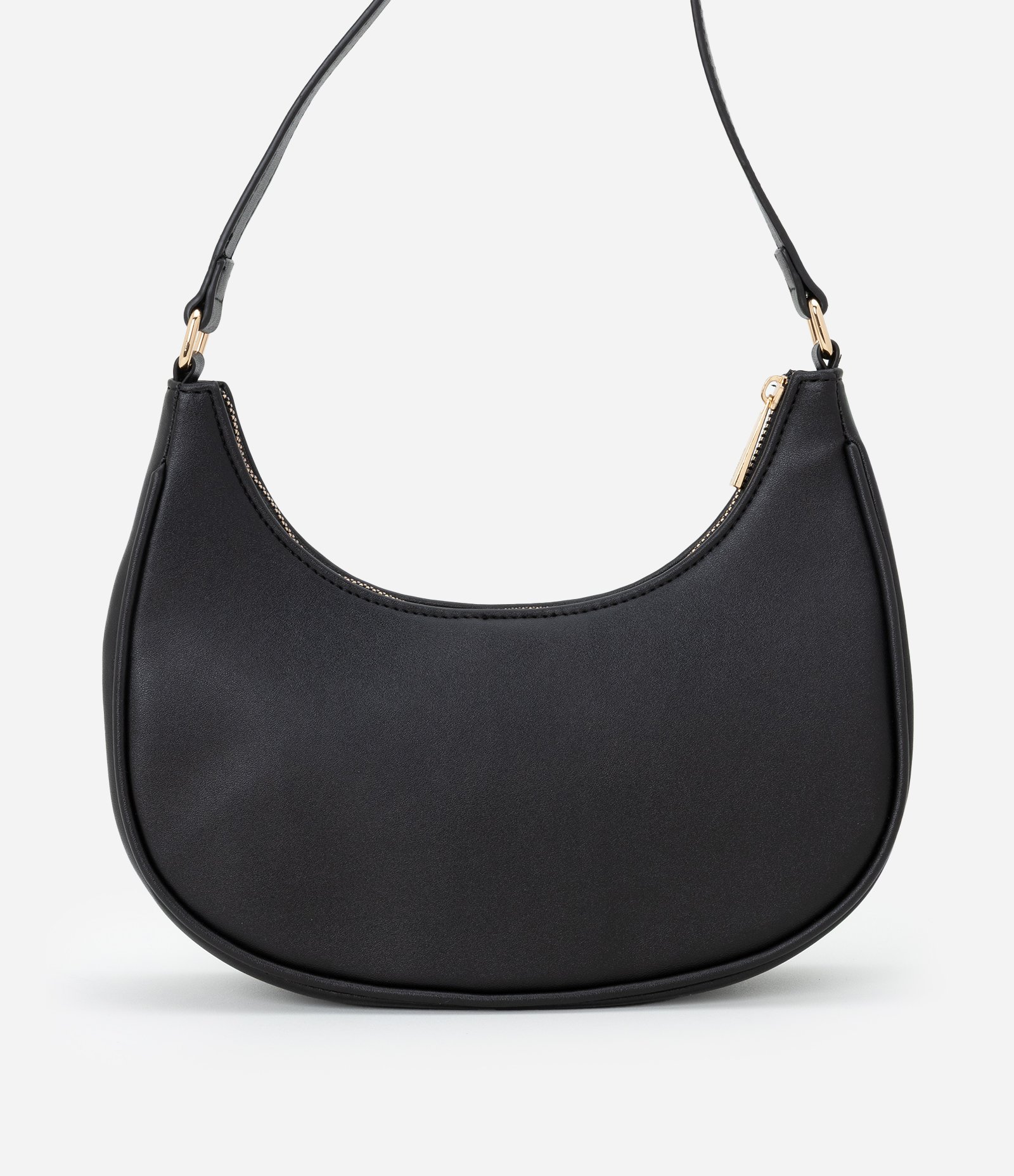 Bolsa Baguete em PU com Metais Light Gold e Alça Ajustável Preto 3