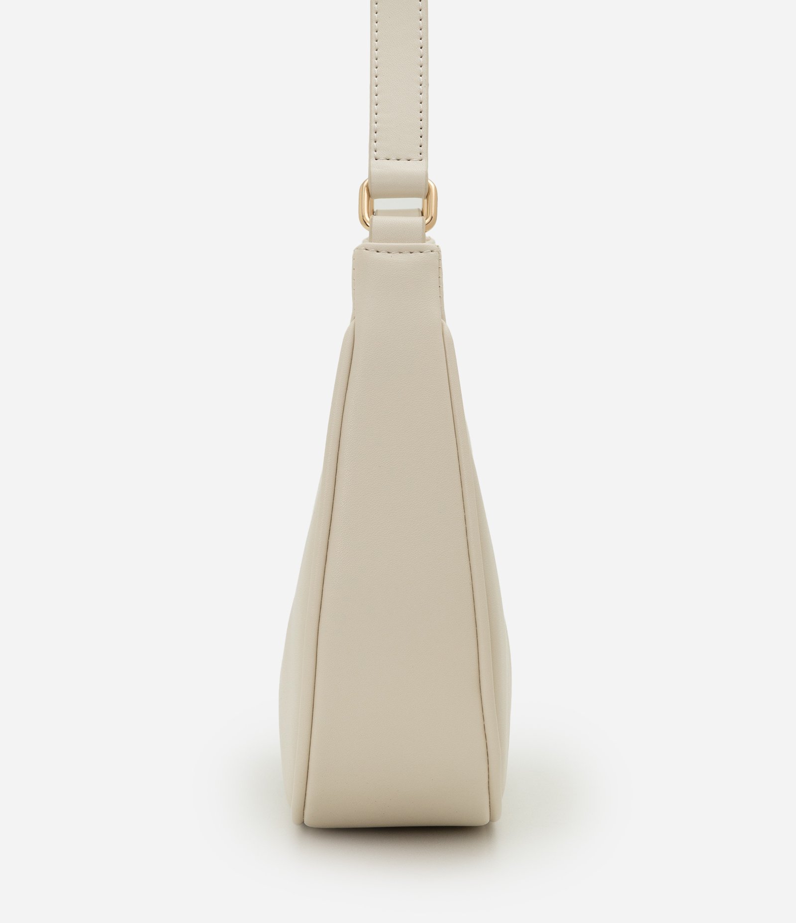 Bolsa Baguete em PU com Metais Light Gold e Alça Ajustável Off White 2