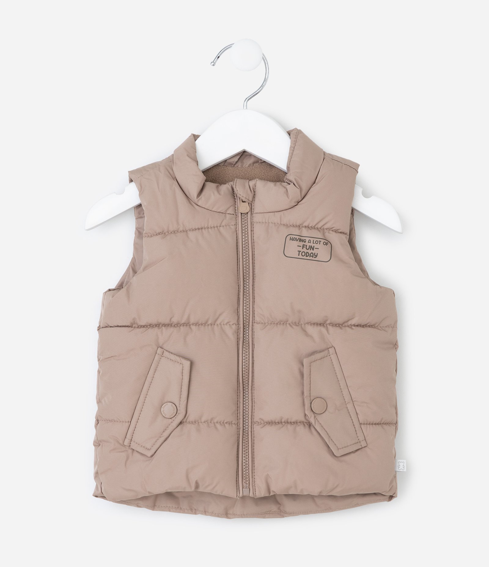 Colete Infantil com Bolsos Lapela – Tam 3 a 18 Meses Bege 2