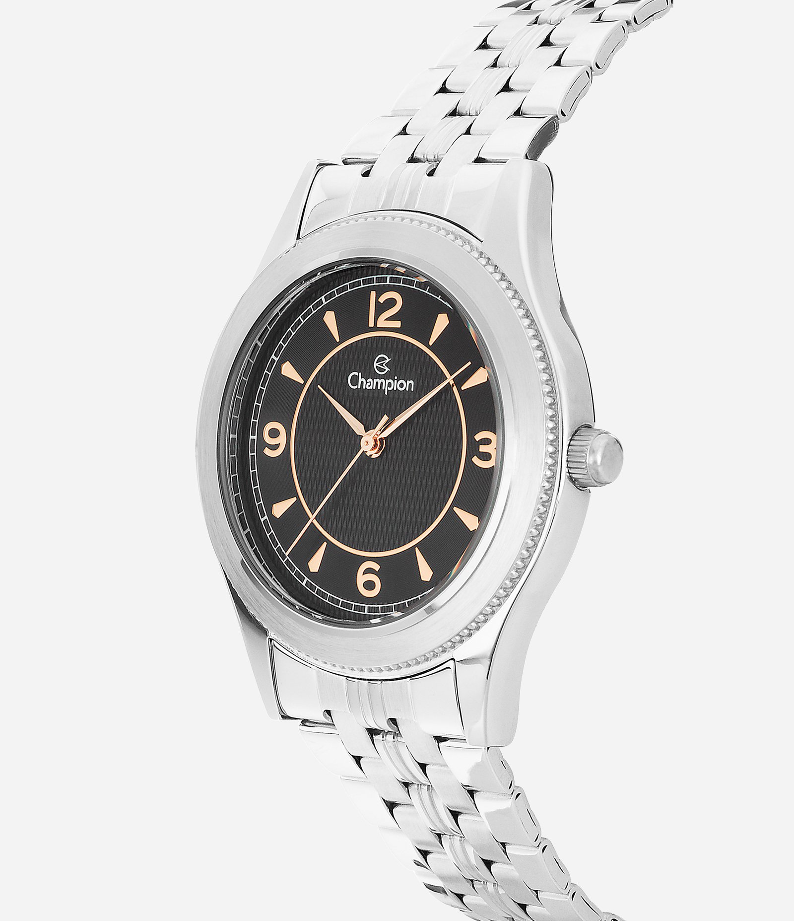 Kit Relógio Analógico Aço Feminino Champion Prata 2