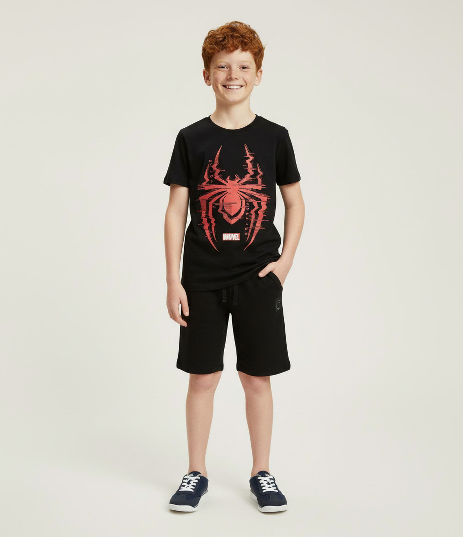 Camiseta Infantil com Estampa do Homem Aranha - Tam 4 a 12 Anos Preto 1