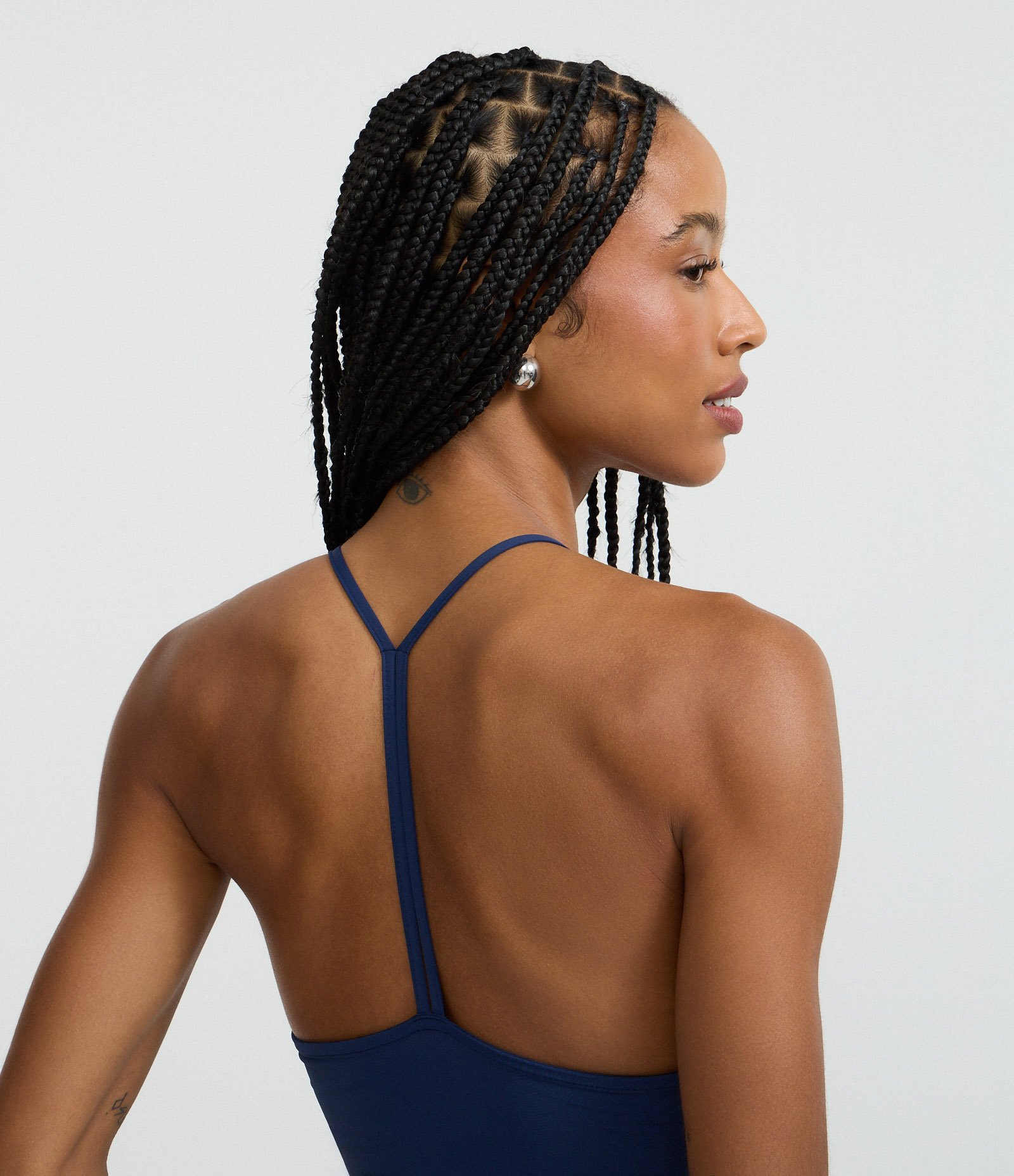 Blusa Curta em Microfibra com Gola Halter Azul 3