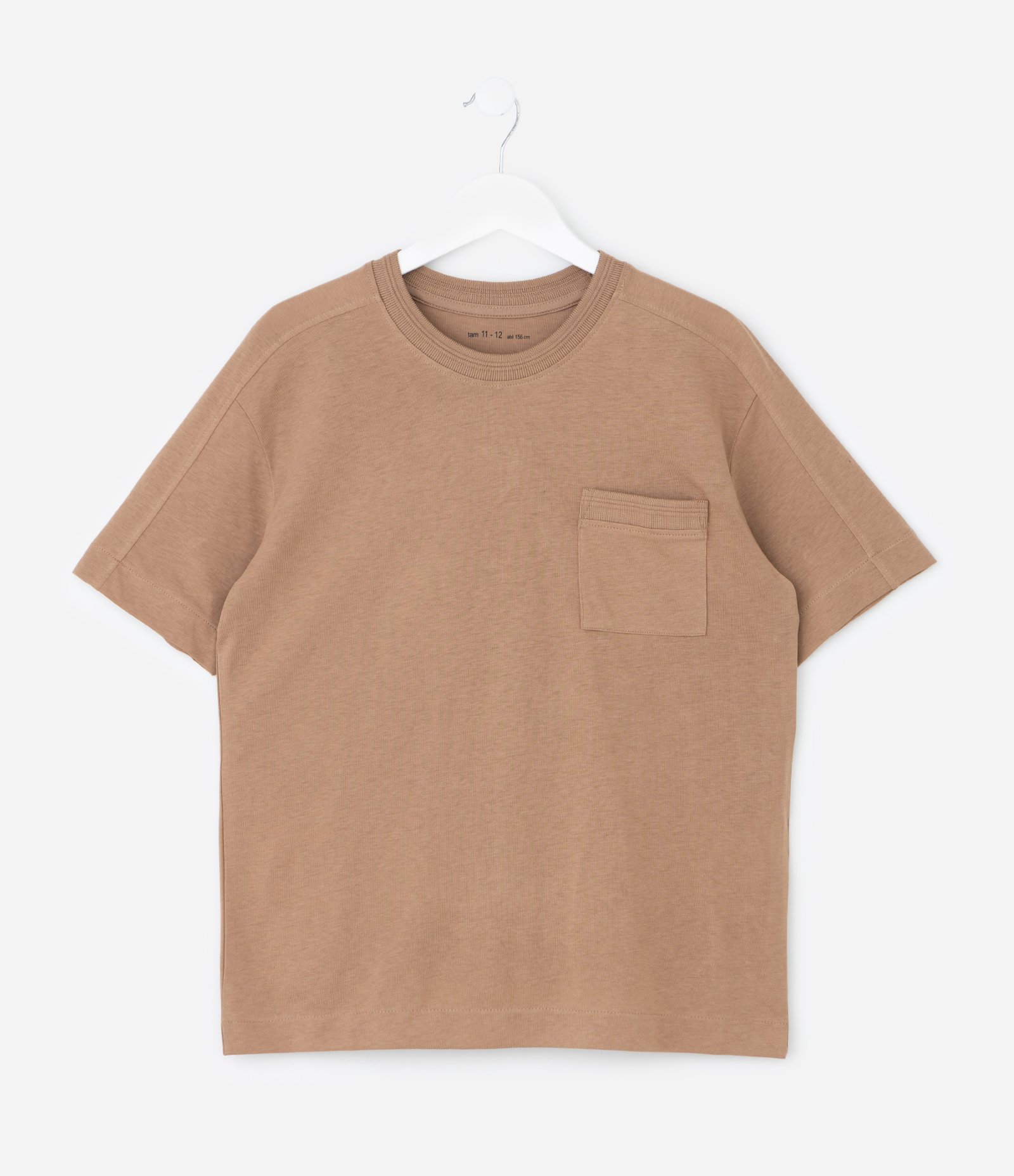Camiseta Infantil Regula com Bolsinho – Tam 5 a 14 Anos Caramelo 2