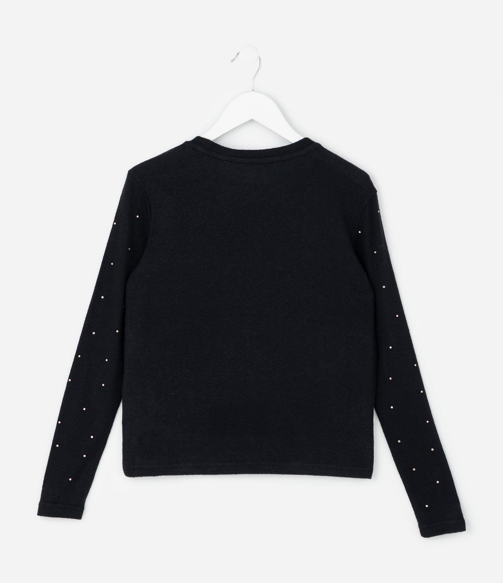 Casaco Infantil em Tricô com Aplicações Brilhantes – Tam 5 a 14 Anos Preto 2