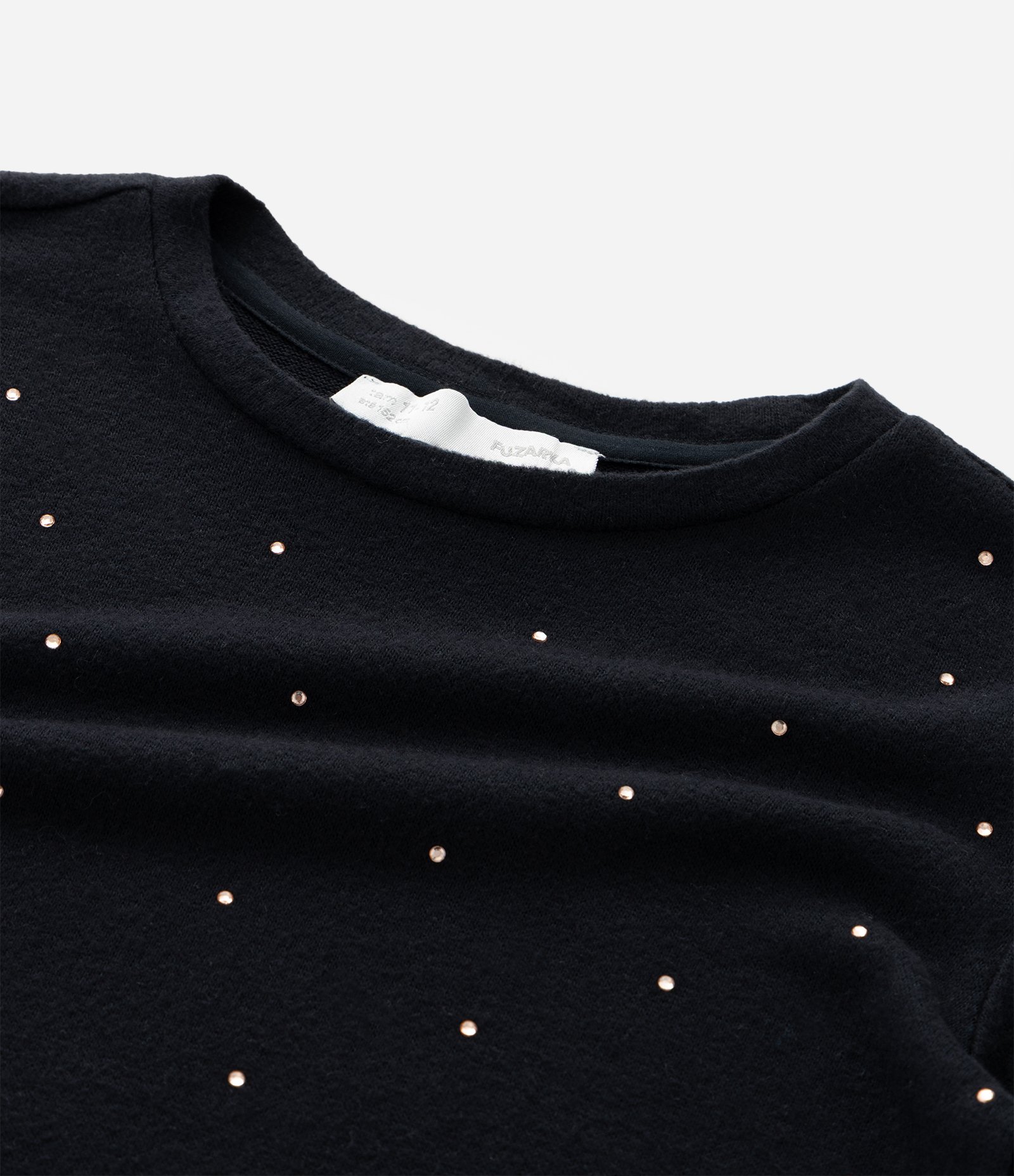 Casaco Infantil em Tricô com Aplicações Brilhantes – Tam 5 a 14 Anos Preto 4