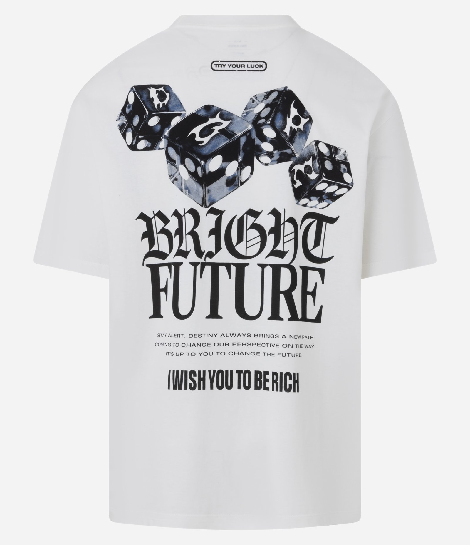 Camiseta Relaxed em Algodão com Estampa Frente e Costas Bright Future Branco 6