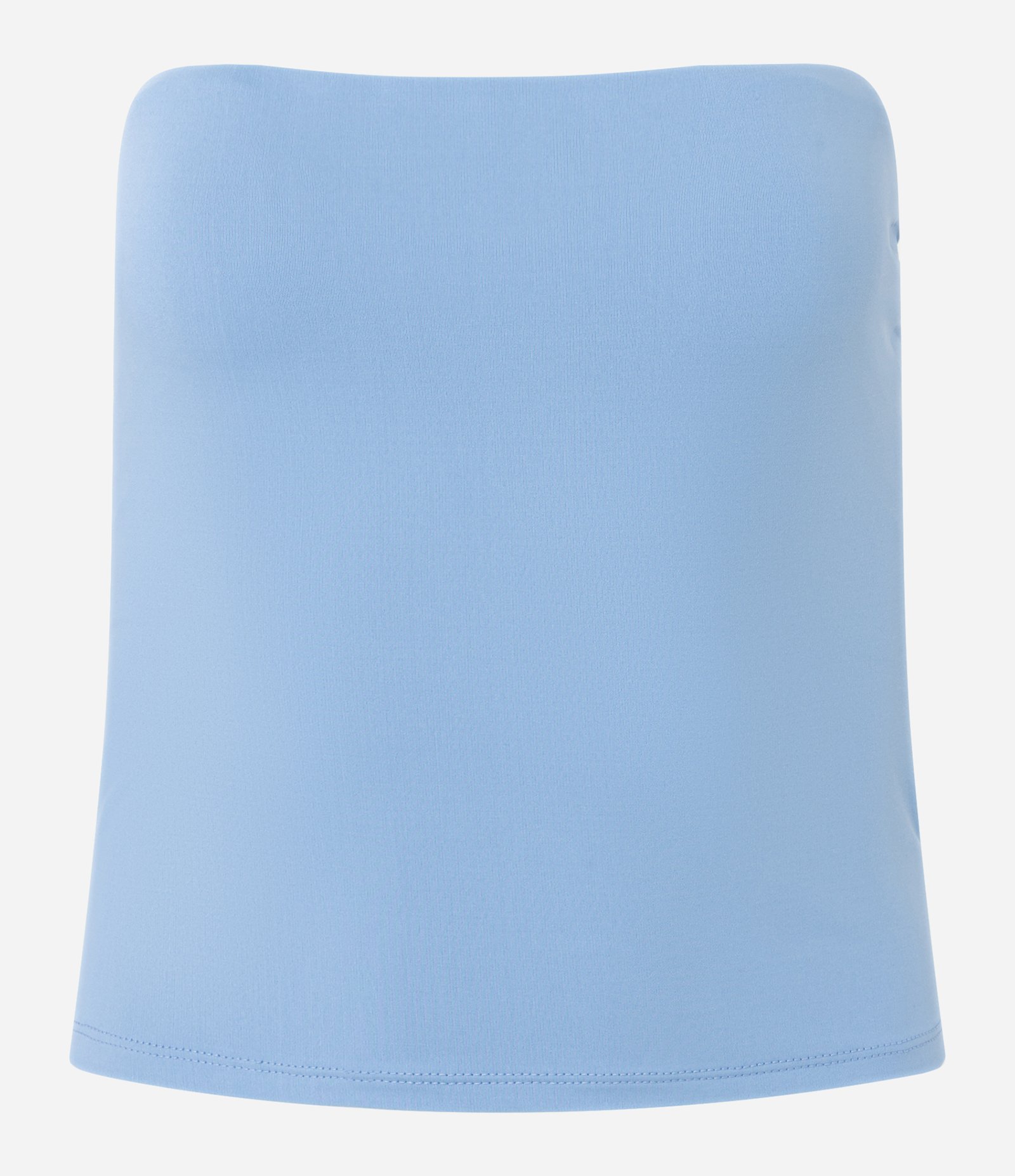 Blusa Ajustada Sem Alça em Poliamida Azul 4