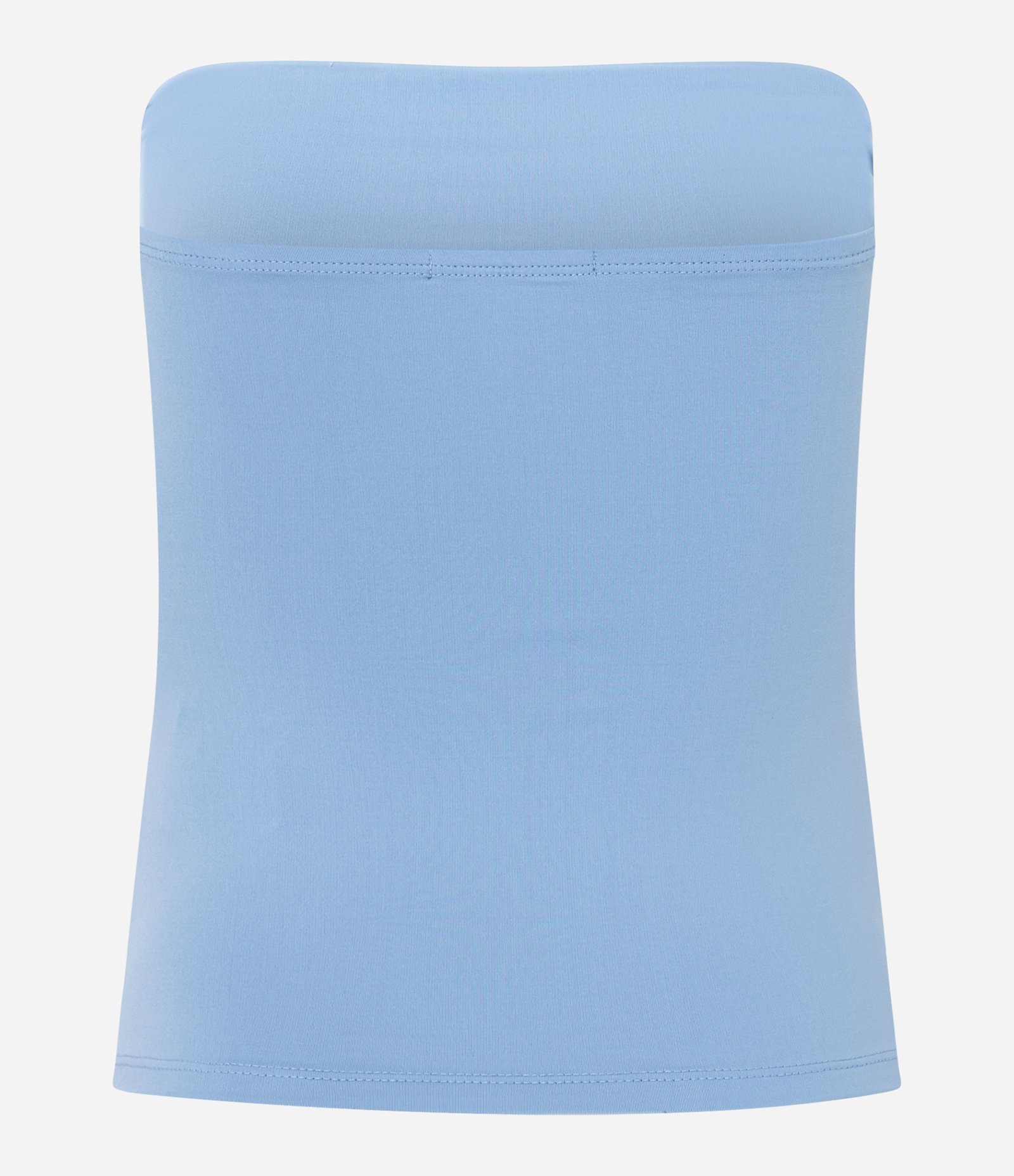Blusa Ajustada Sem Alça em Poliamida Azul 5