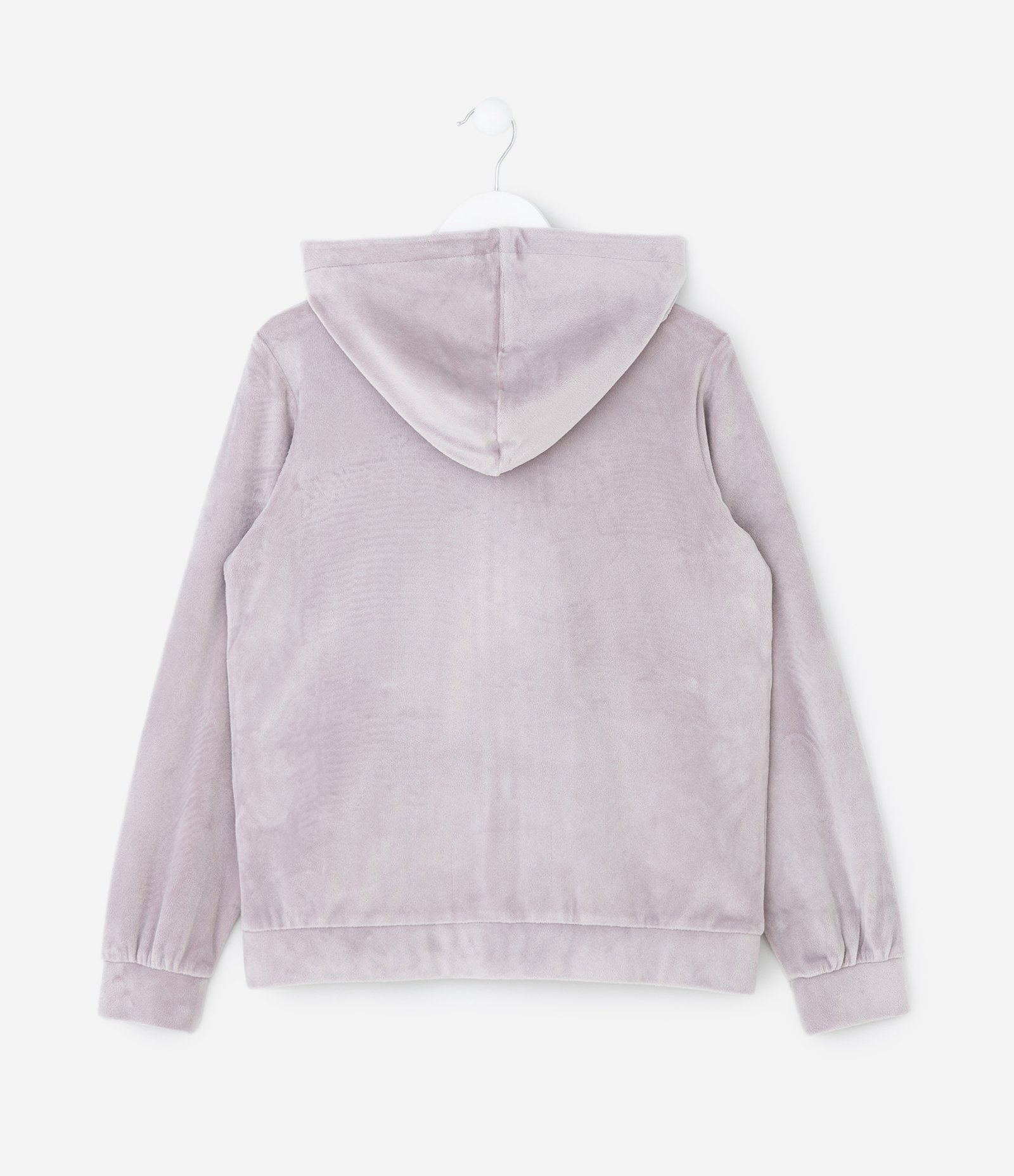 Jaqueta Infantil com Capuz e Bolsos – Tam 5 a 14 Anos Lilás Acinzentado 2