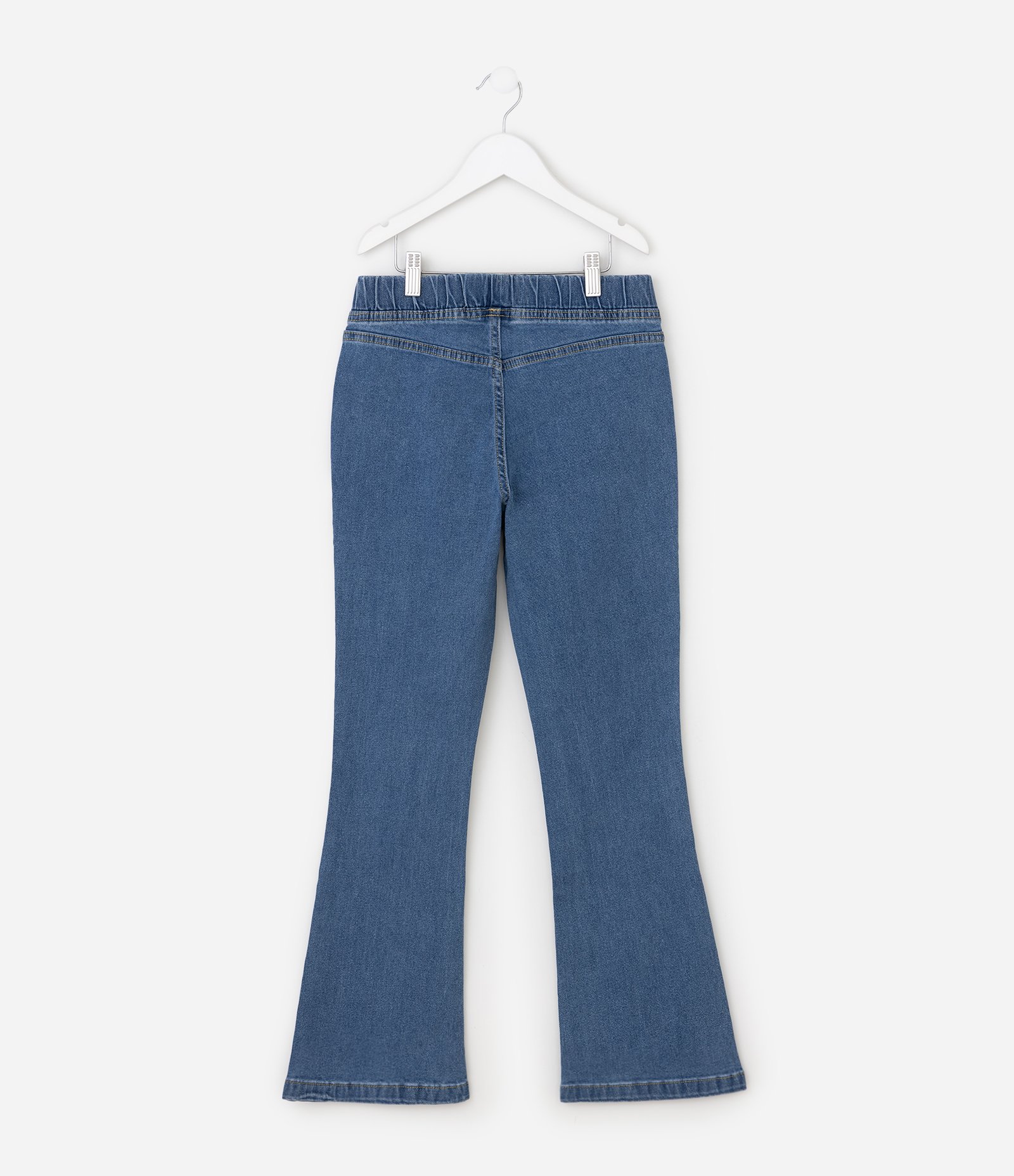 Calça Infantil Flare Jeans com Cós Elástico – Tam 5 a 16 Anos Azul 3