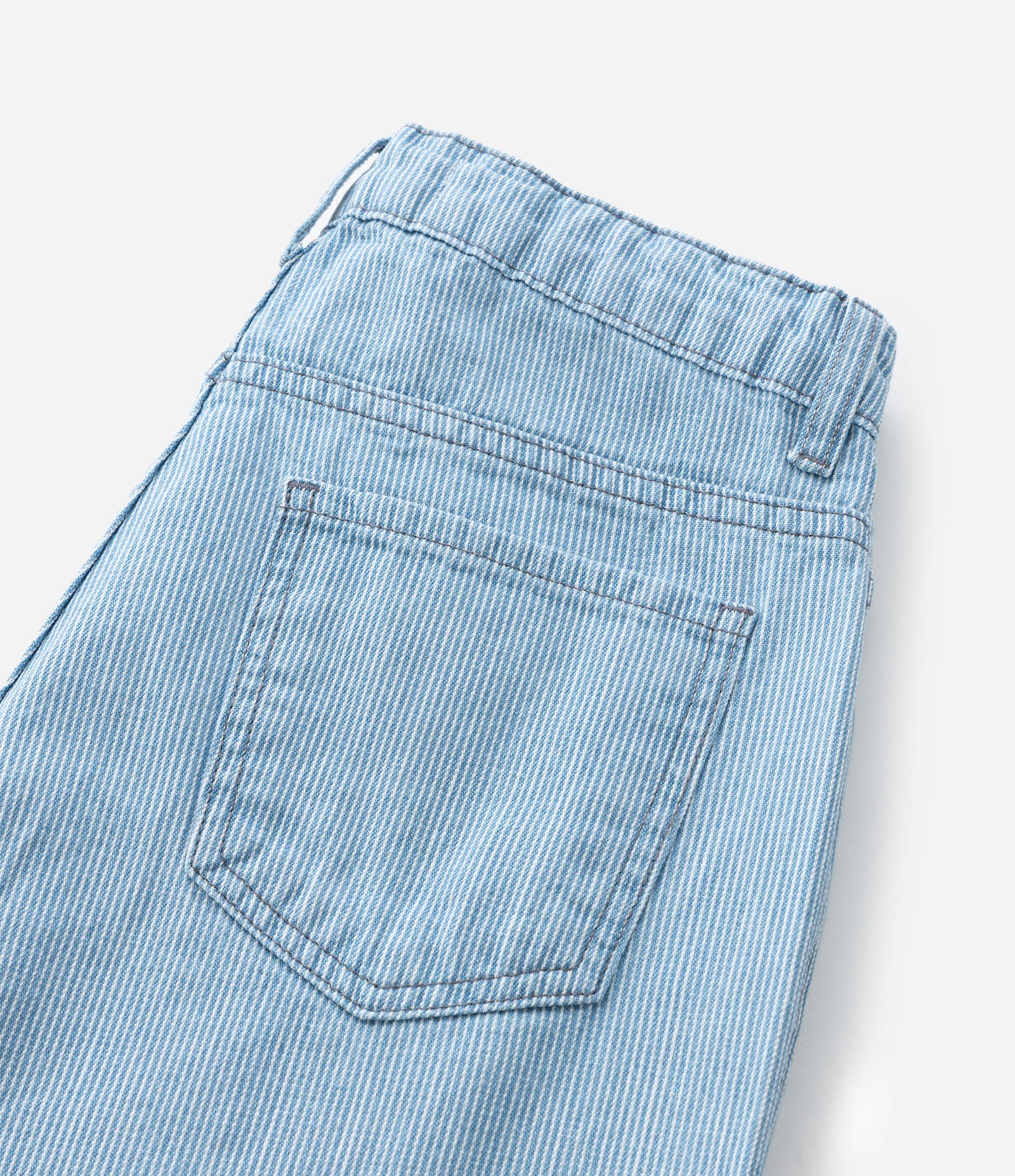 Calça Infantil Reta em Jeans com Estampa Listrada - Tam 5 a 14 Anos Azul 7
