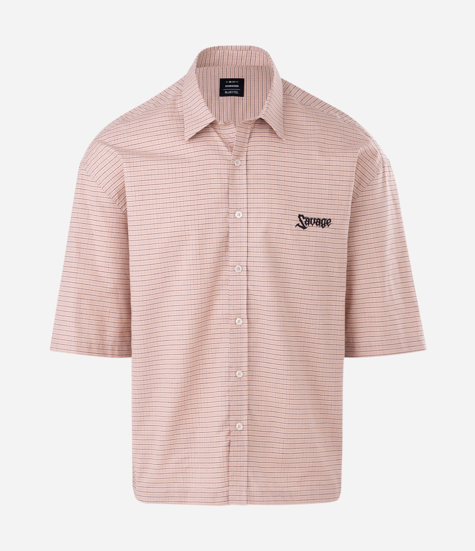Camisa Masculina Manga Curta Xadrez Oversized Amarelo 1