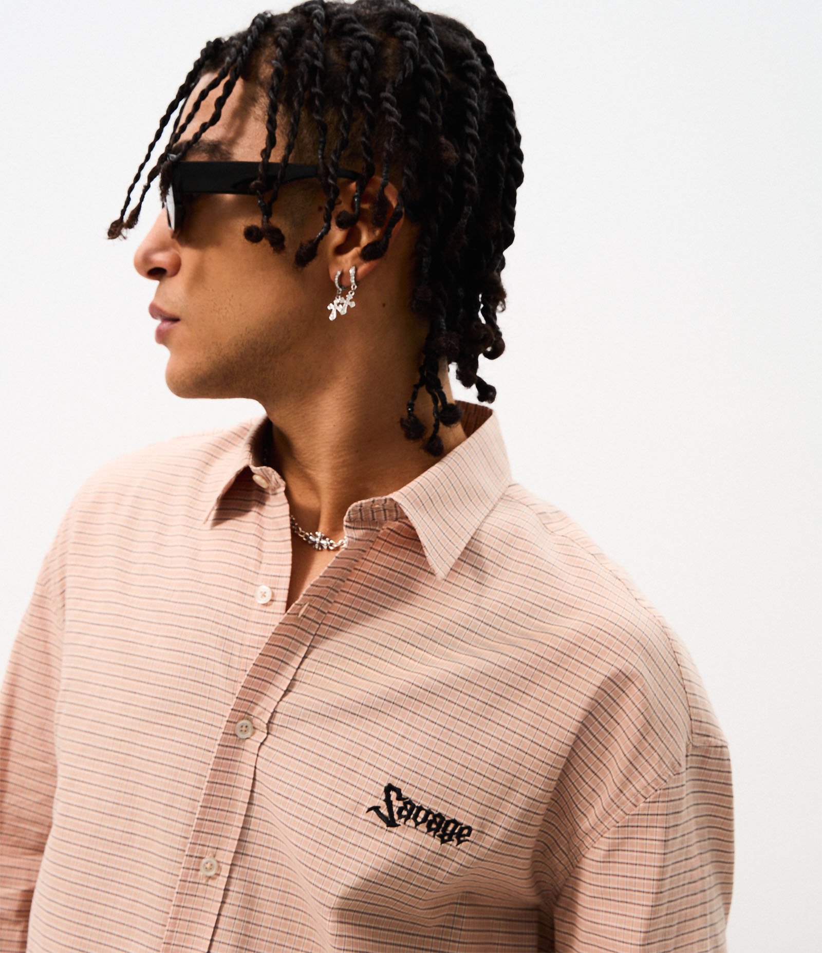 Camisa Manga Curta Xadrez Oversized Amarelo 1