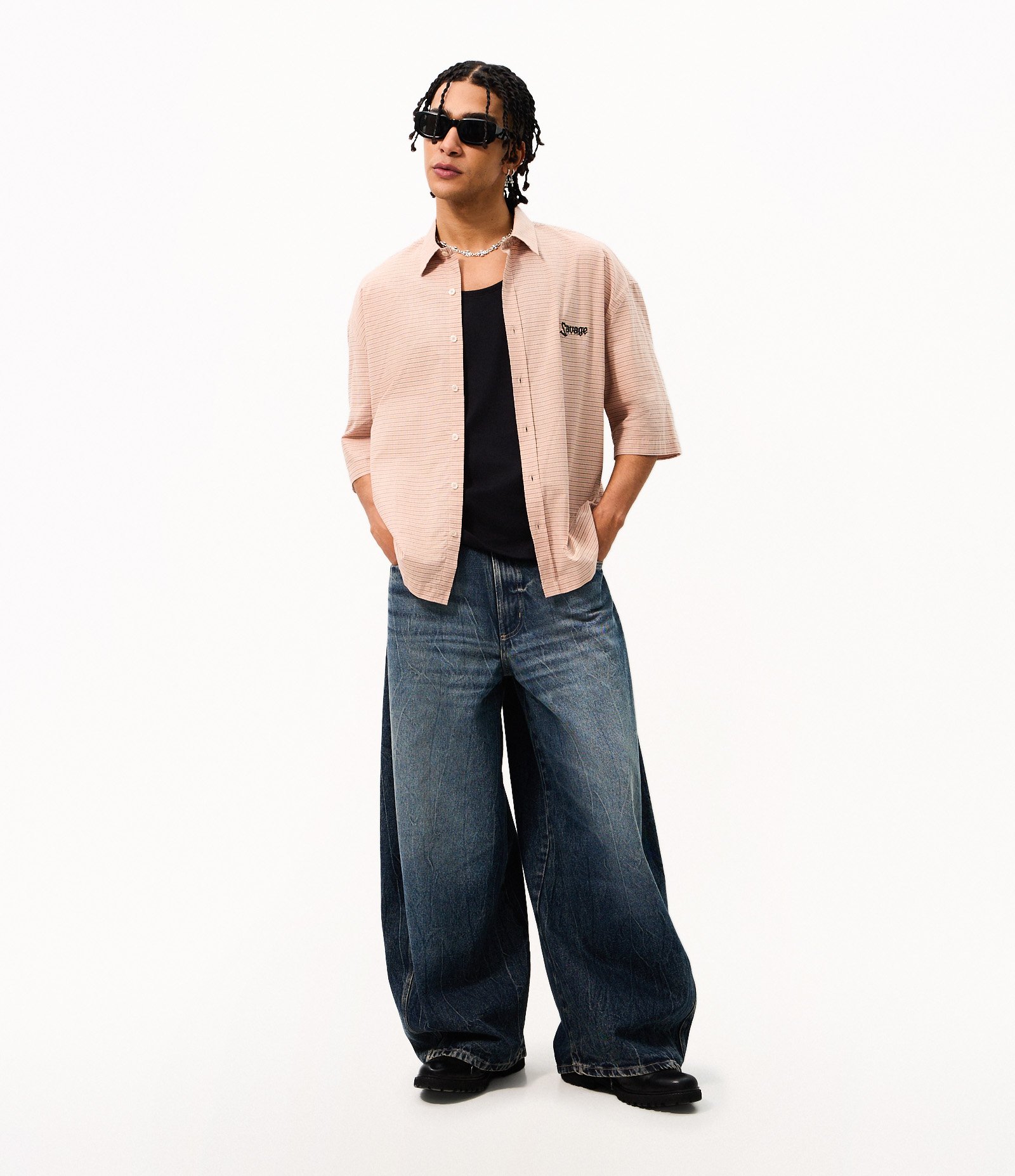Camisa Manga Curta Xadrez Oversized Amarelo 2