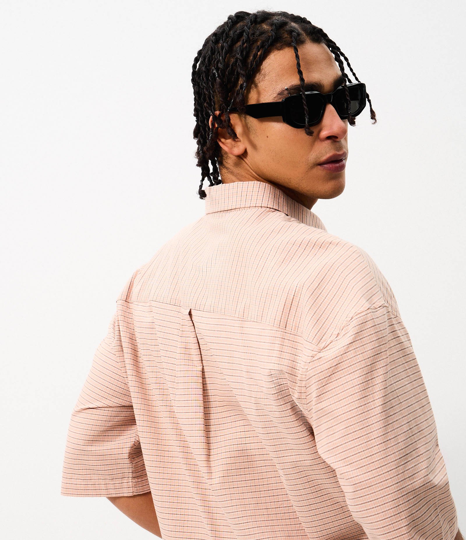 Camisa Manga Curta Xadrez Oversized Amarelo 4