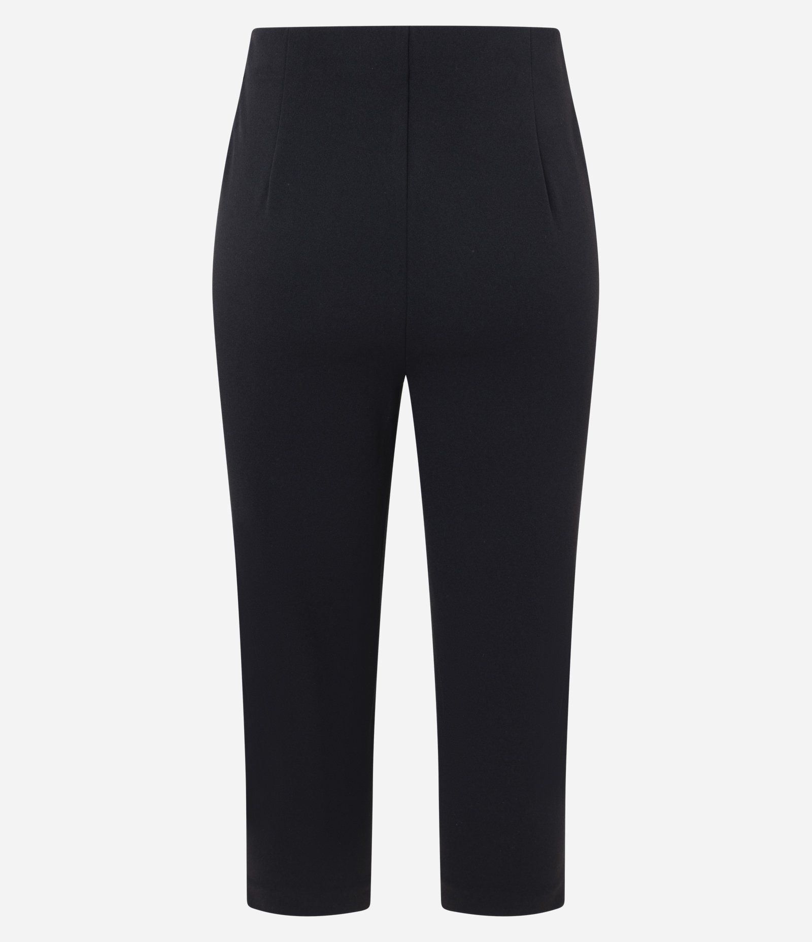 Calça Capri em Crepe com Pregas Preto 6