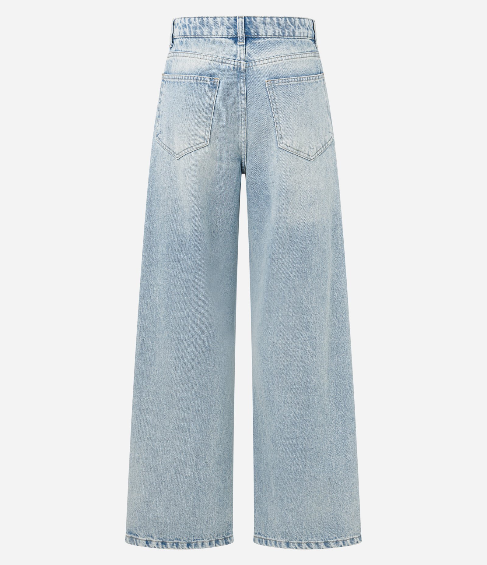 Calça Wide Leg em Jeans com Cós Transpassado Azul 5