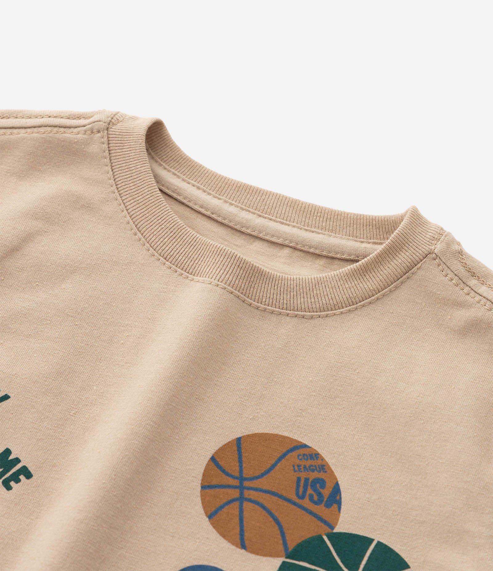 Camiseta Infantil com Estampa de basquete - Tam 1 a 6 Anos Marrom 4
