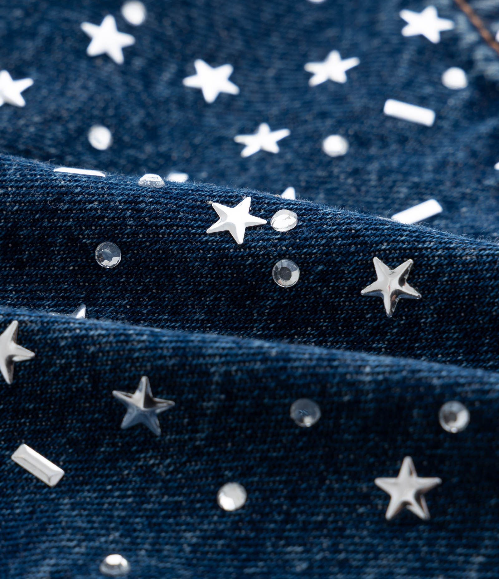 Top Jeans com Aplicação de Estrelinhas e Lastex nas Costas Curve & Plus Size Azul 3