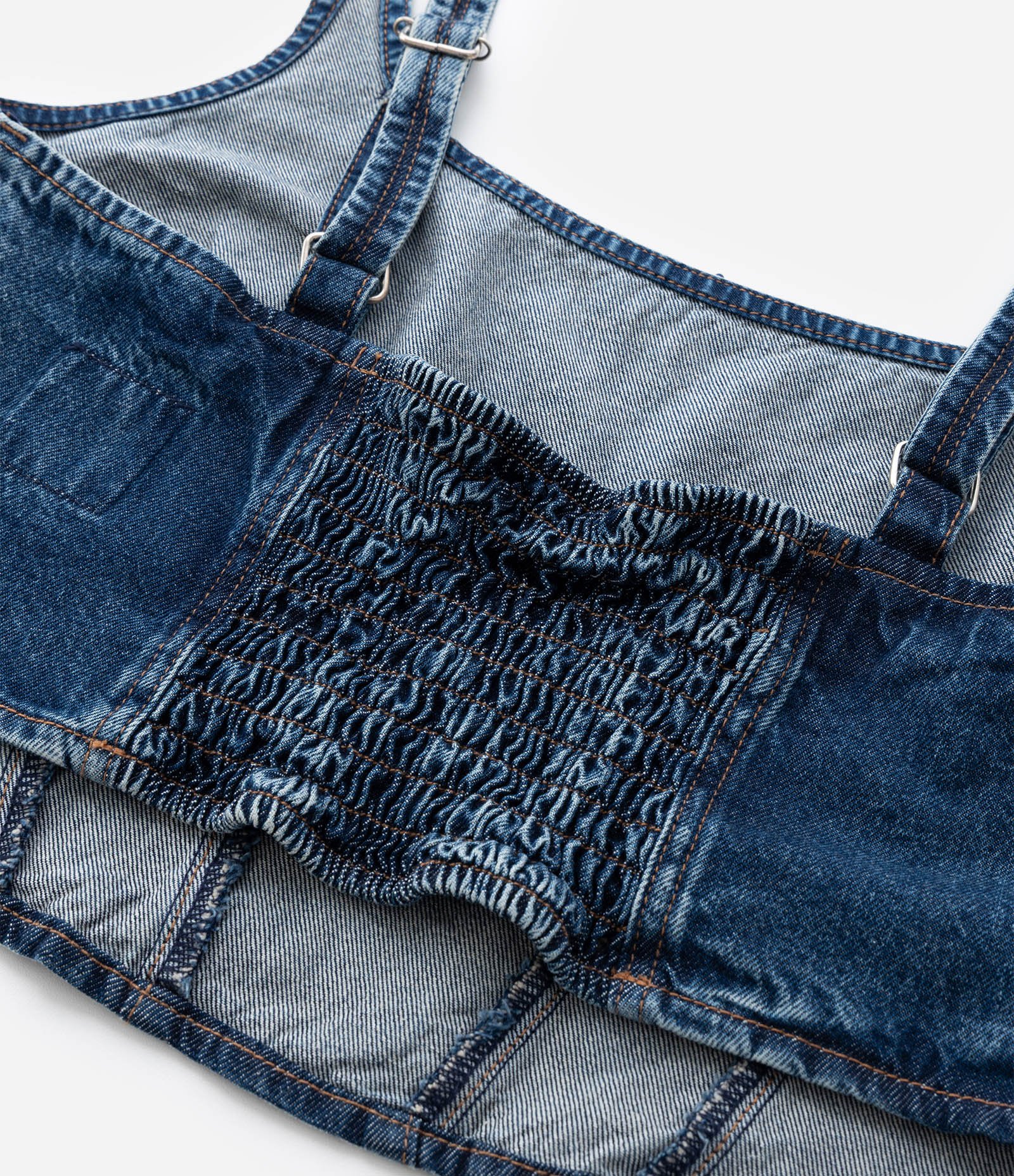 Top Jeans com Aplicação de Estrelinhas e Lastex nas Costas Curve & Plus Size Azul 4