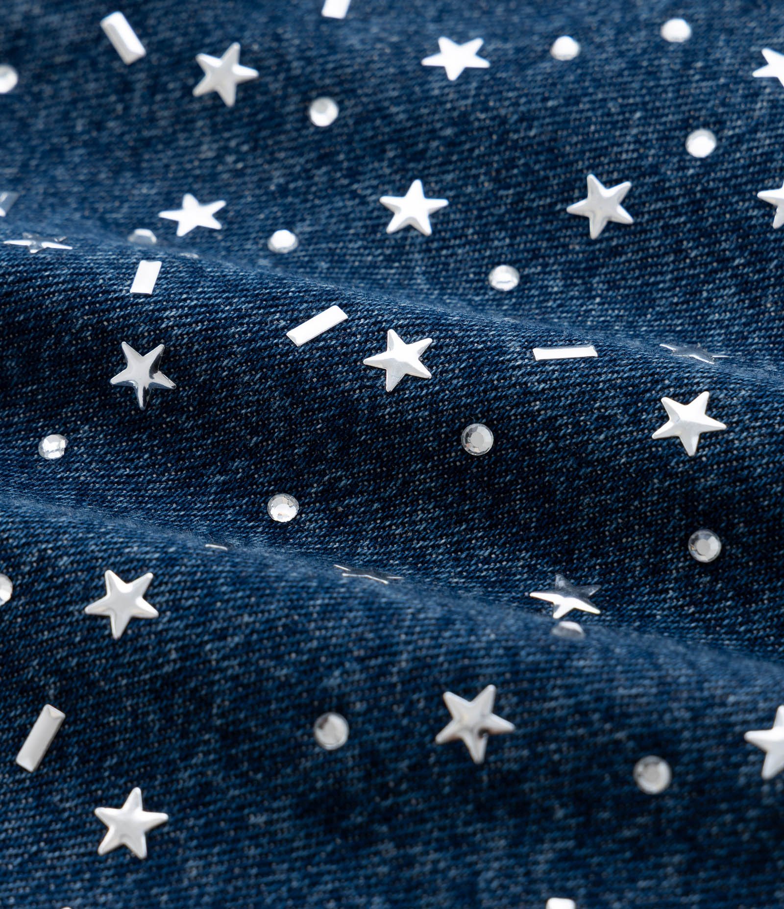 Short Mom em Jeans com Estrelinhas Curve & Plus Size Azul 3