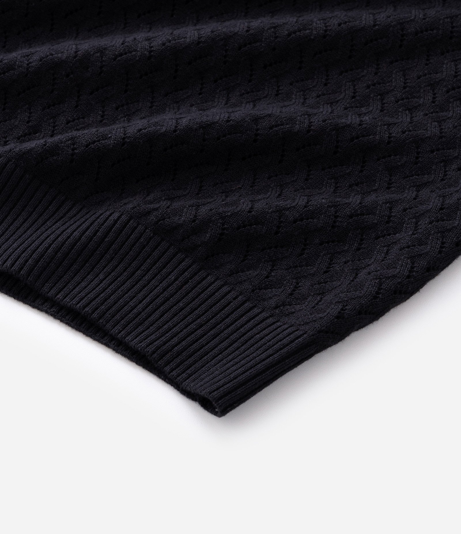 Polo Manga Curta com Texturizado Zig Zag Preto 4