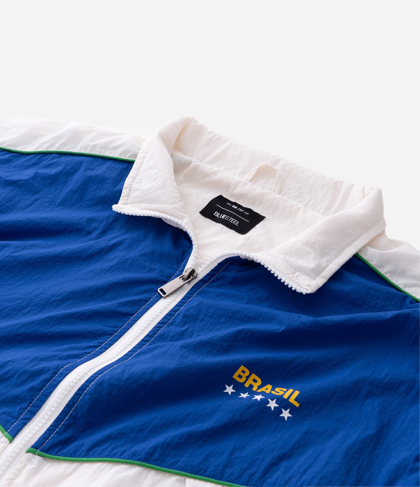Jaqueta Masculina Esportiva Brasil com Bloco de Cores Branco 10