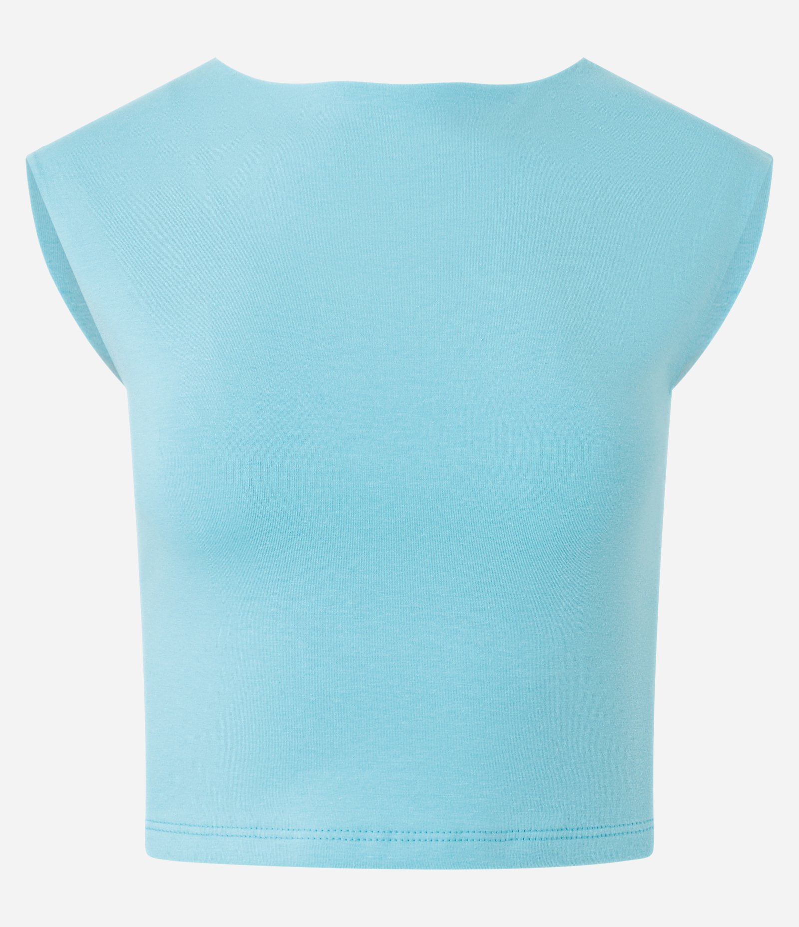 Blusa em Cotton com Decote Aberto nas Costas Azul 1