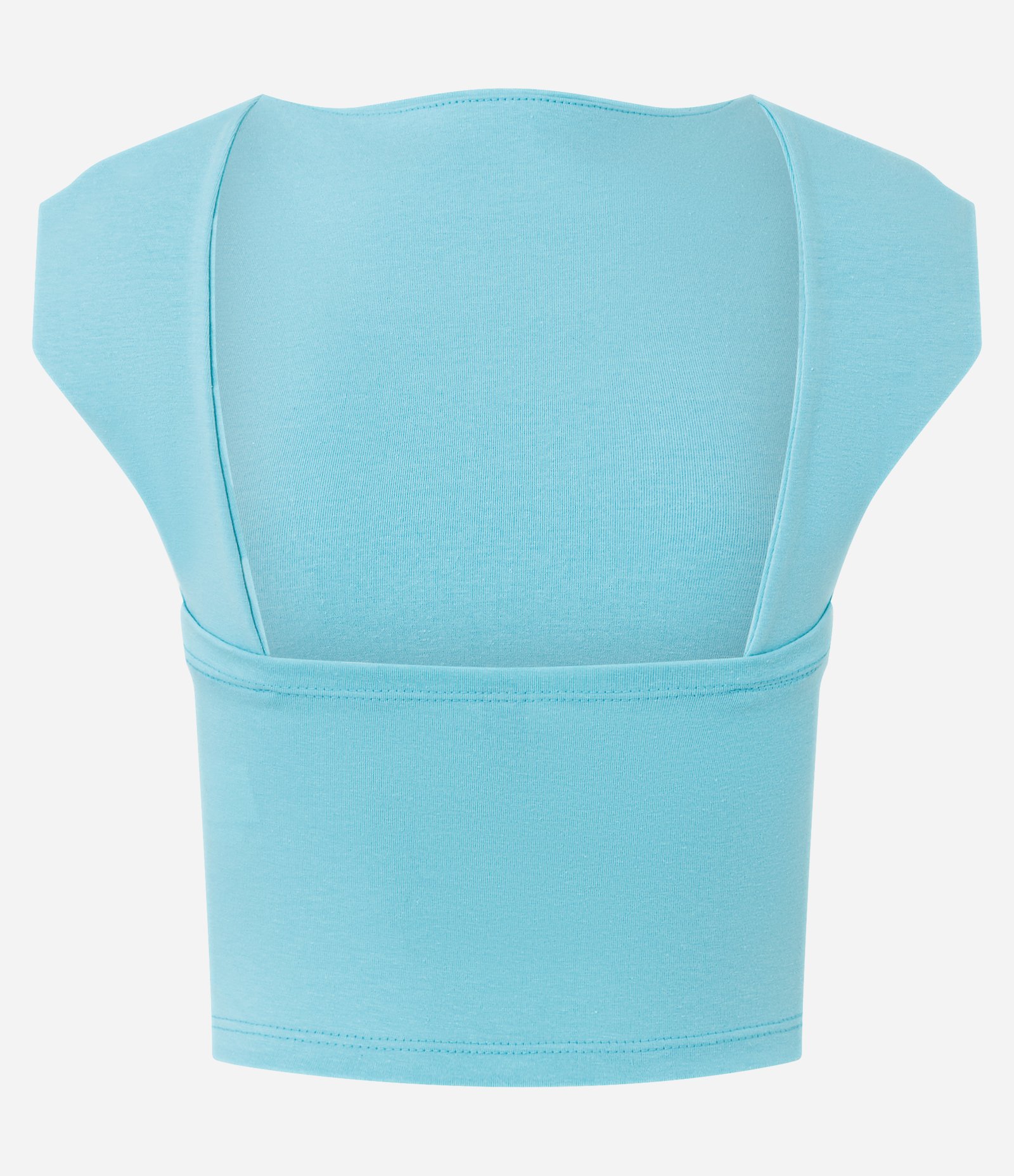 Blusa em Cotton com Decote Aberto nas Costas Azul 2