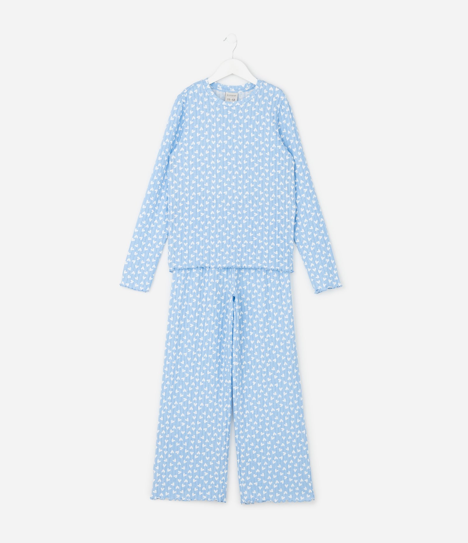 Pijama Infantil com Estampa de Corações – Tam 5 a 16 Anos Azul 1