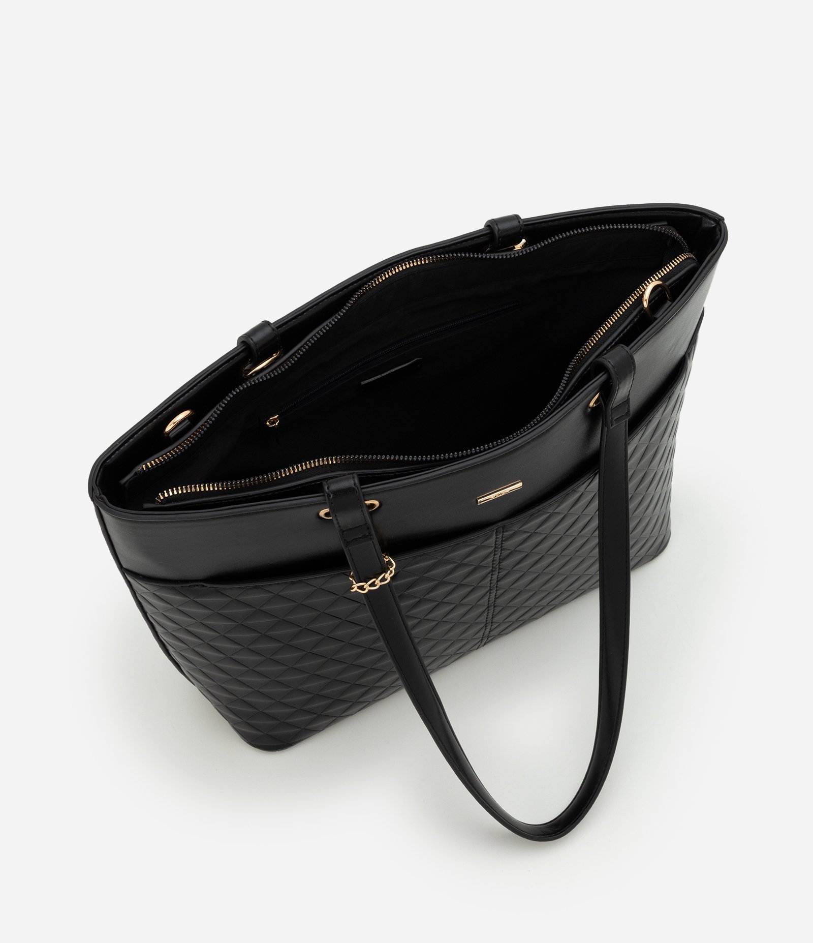 Bolsa Shopper Grande em PVC com Carteira Preto 6