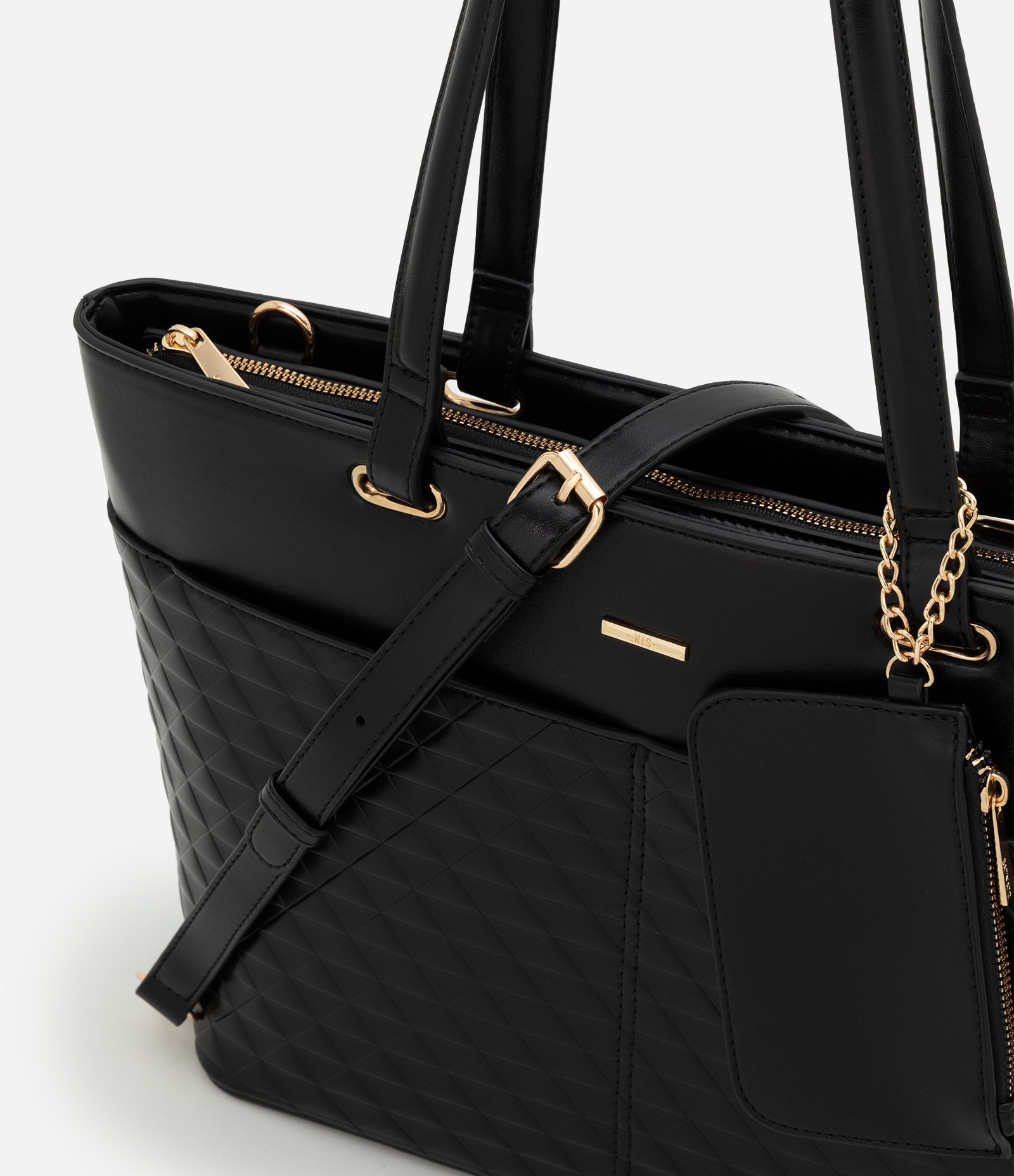 Bolsa Shopper Grande em PVC com Carteira Preto 7