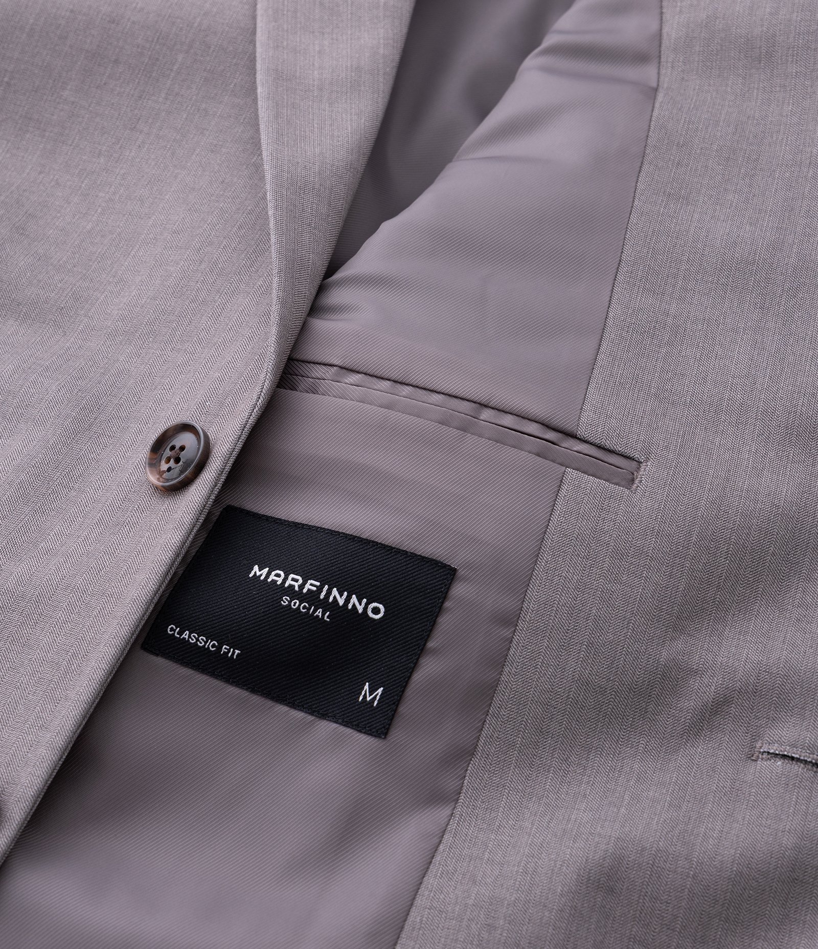 Paletó Slim Alfaiatado com Padronagem Espinha de Peixe Cinza 10