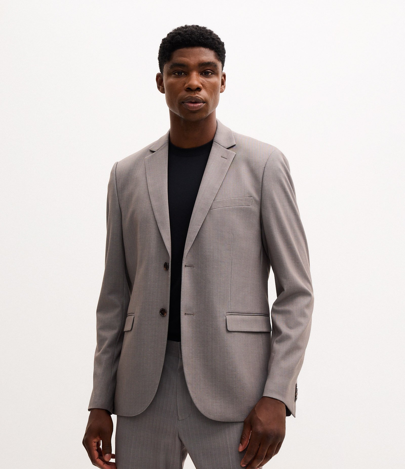 Paletó Slim Alfaiatado com Padronagem Espinha de Peixe Cinza 2