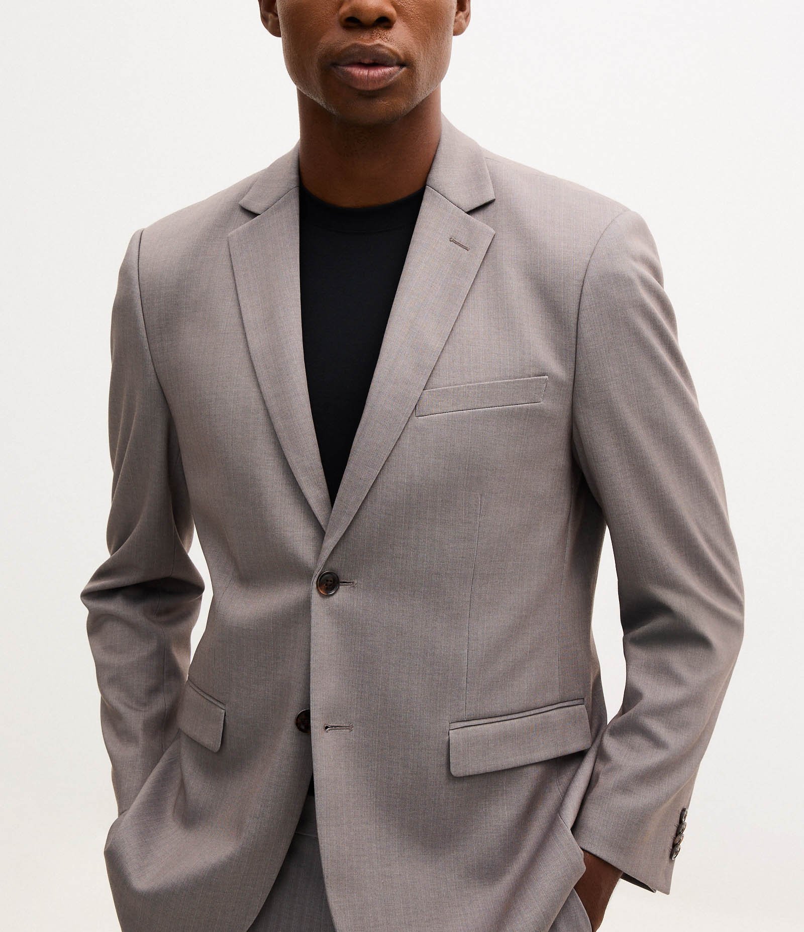 Paletó Slim Alfaiatado com Padronagem Espinha de Peixe Cinza 5