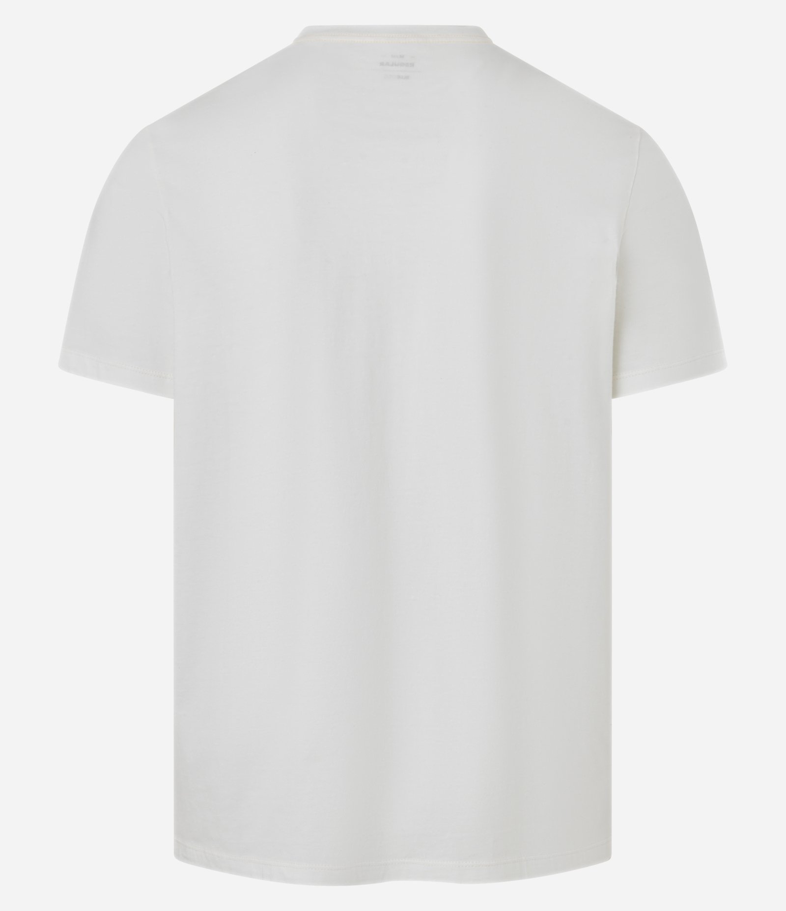 Camiseta Regular em Algodão com Listras Branco 6