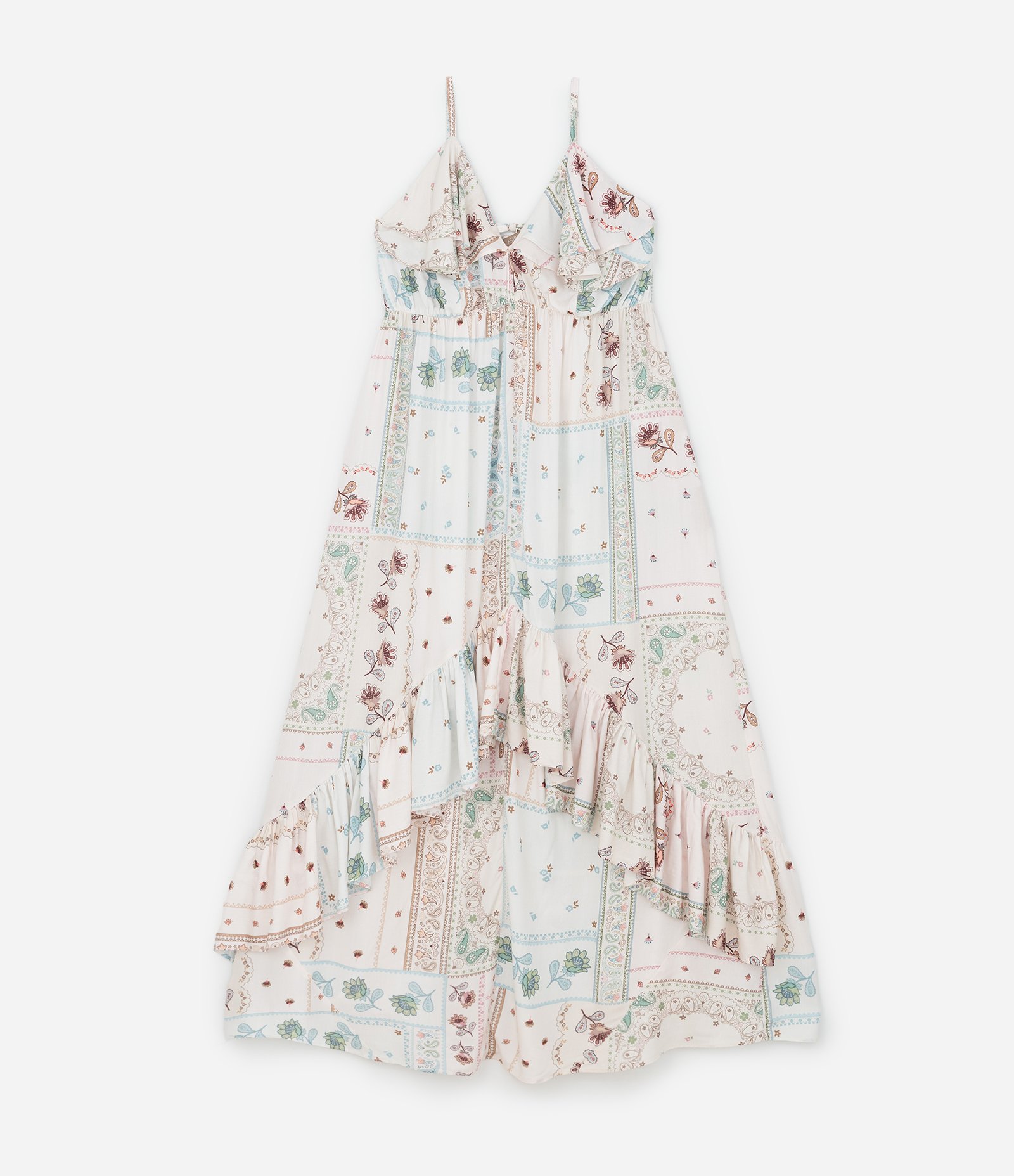 Vestido Longo em Viscose com Estampa Paisley Curve & Plus Size Bege 5