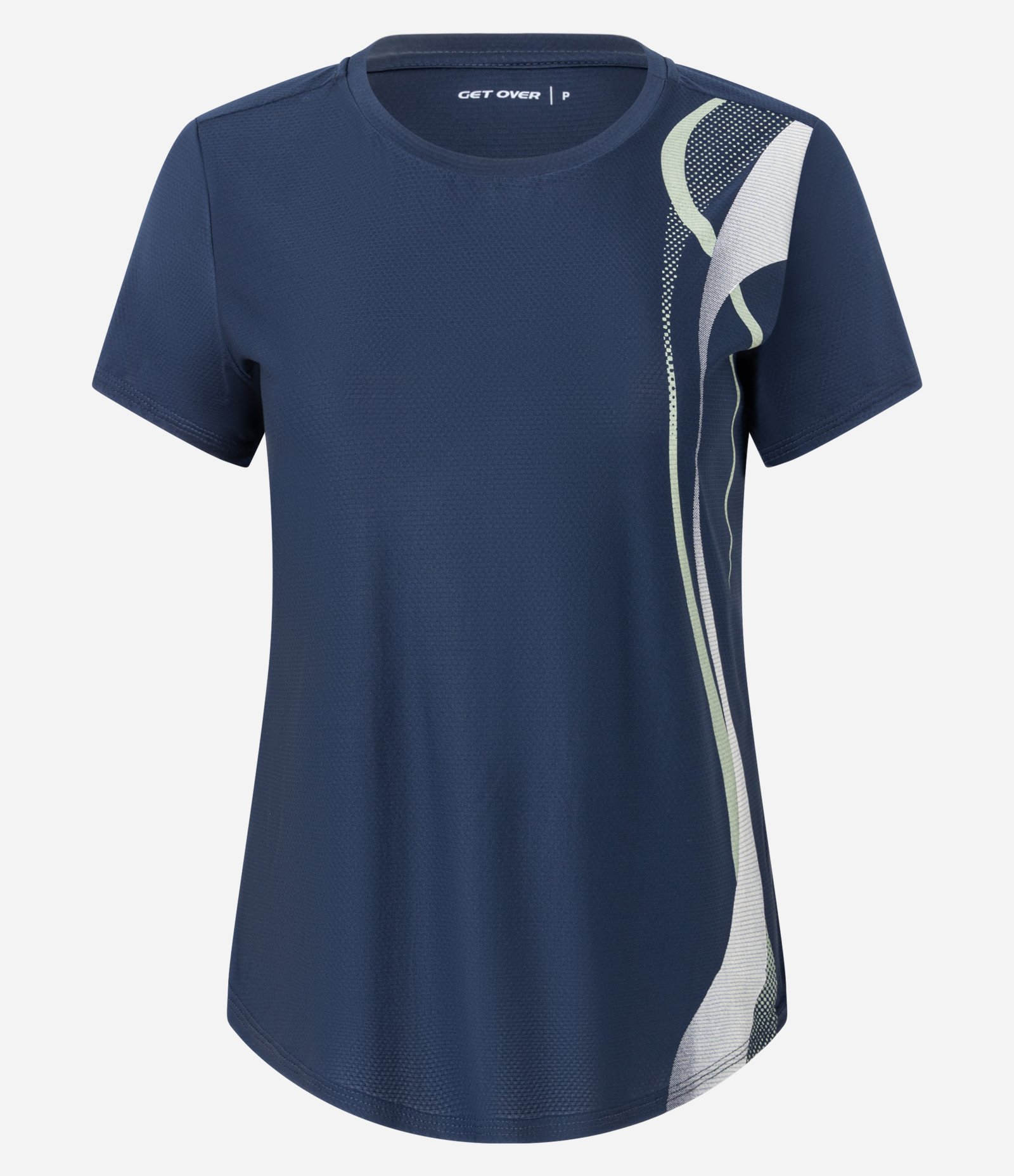 Camiseta Esportiva em Helanca com Estampa Ondas Azul 4