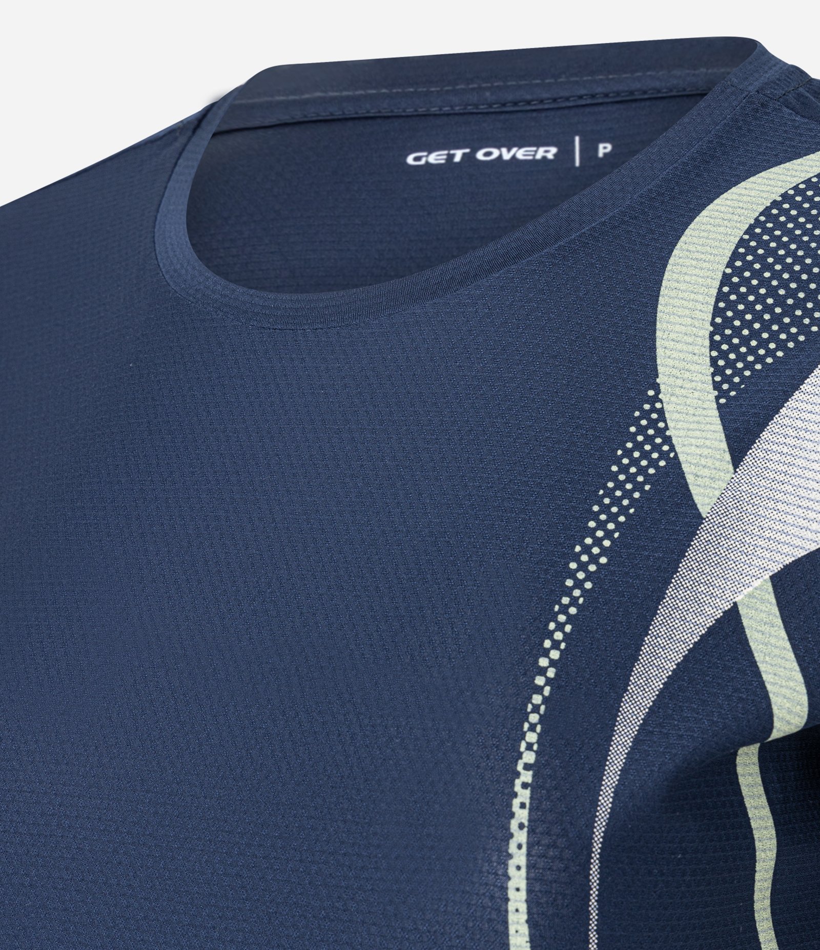 Camiseta Esportiva em Helanca com Estampa Ondas Azul 5