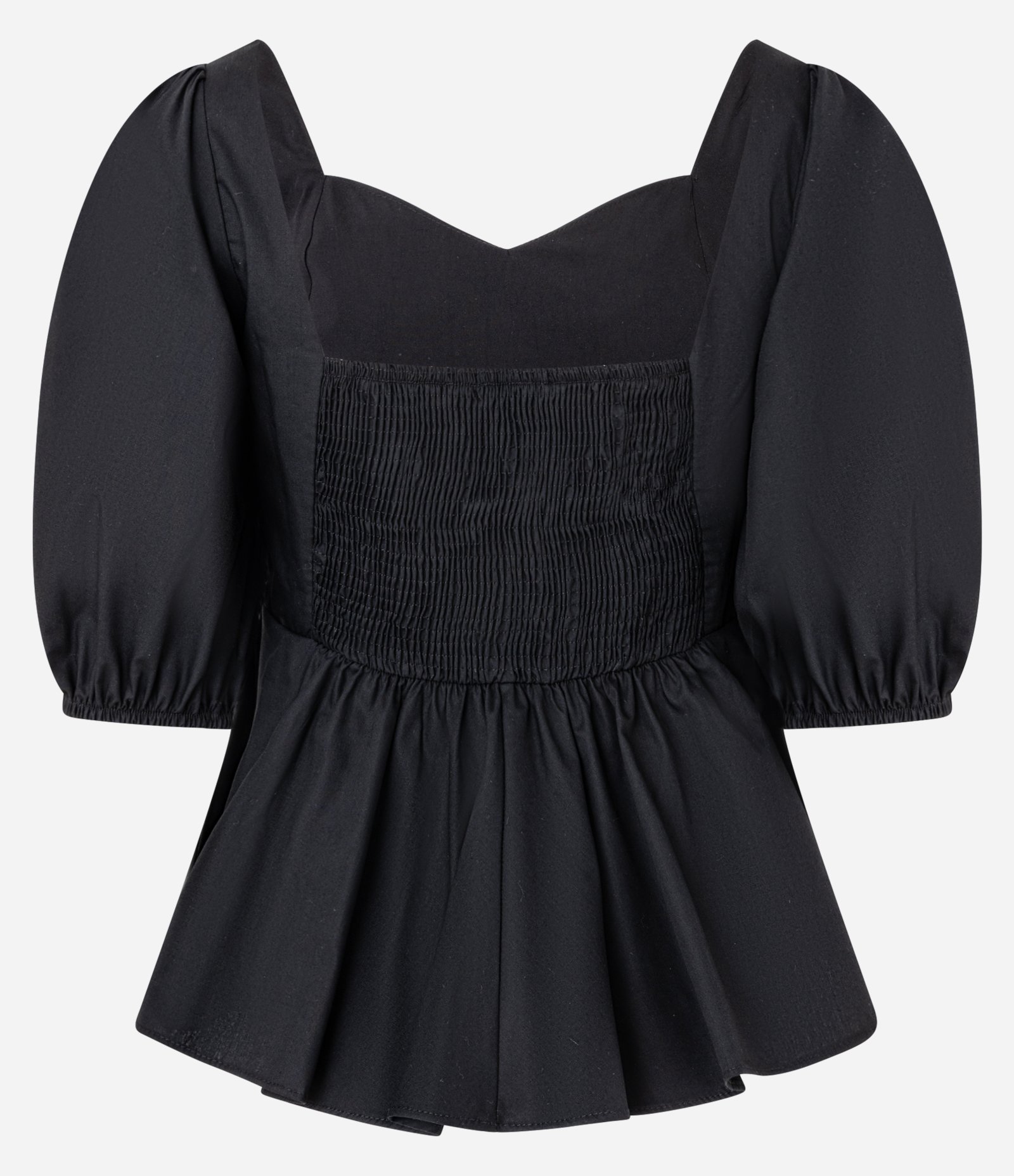 Blusa Peplum em Tricoline com Lastex nas Costas Preto 7