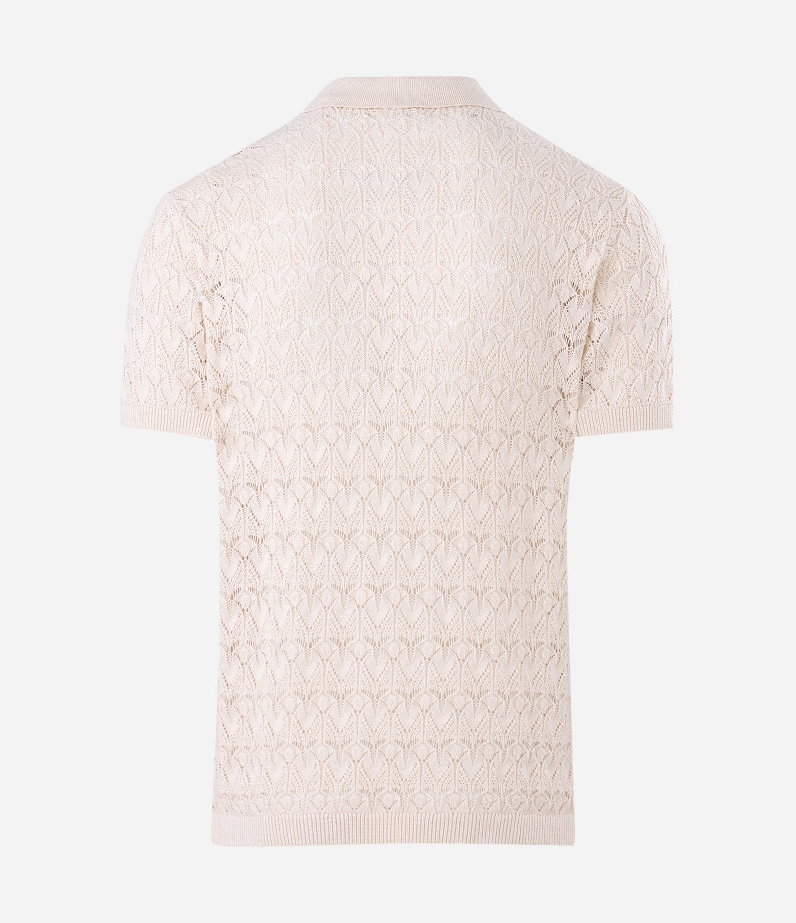 Camisa Polo em Algodão com Textura Off White 6